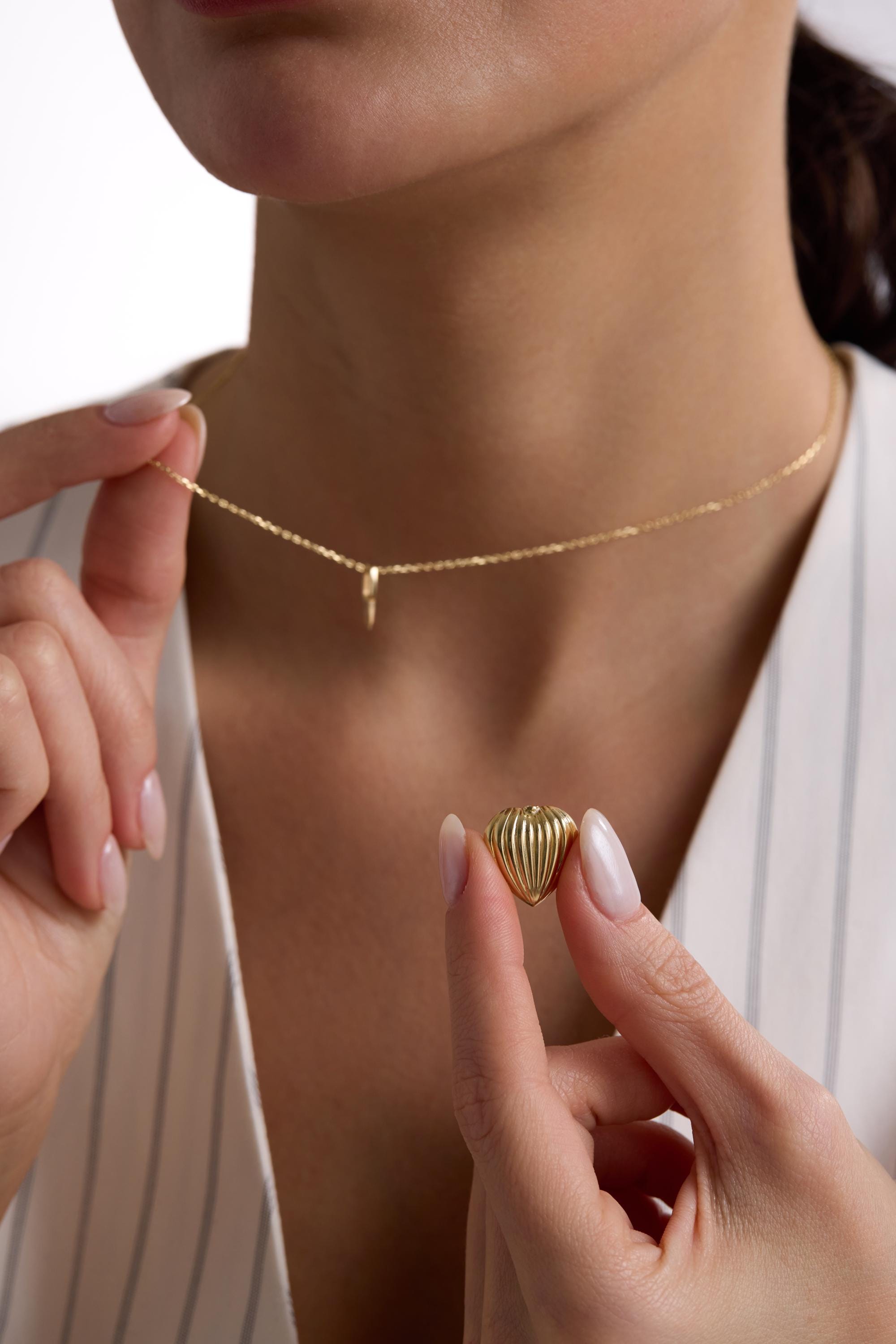 Solid Gold Heart Urn Necklace