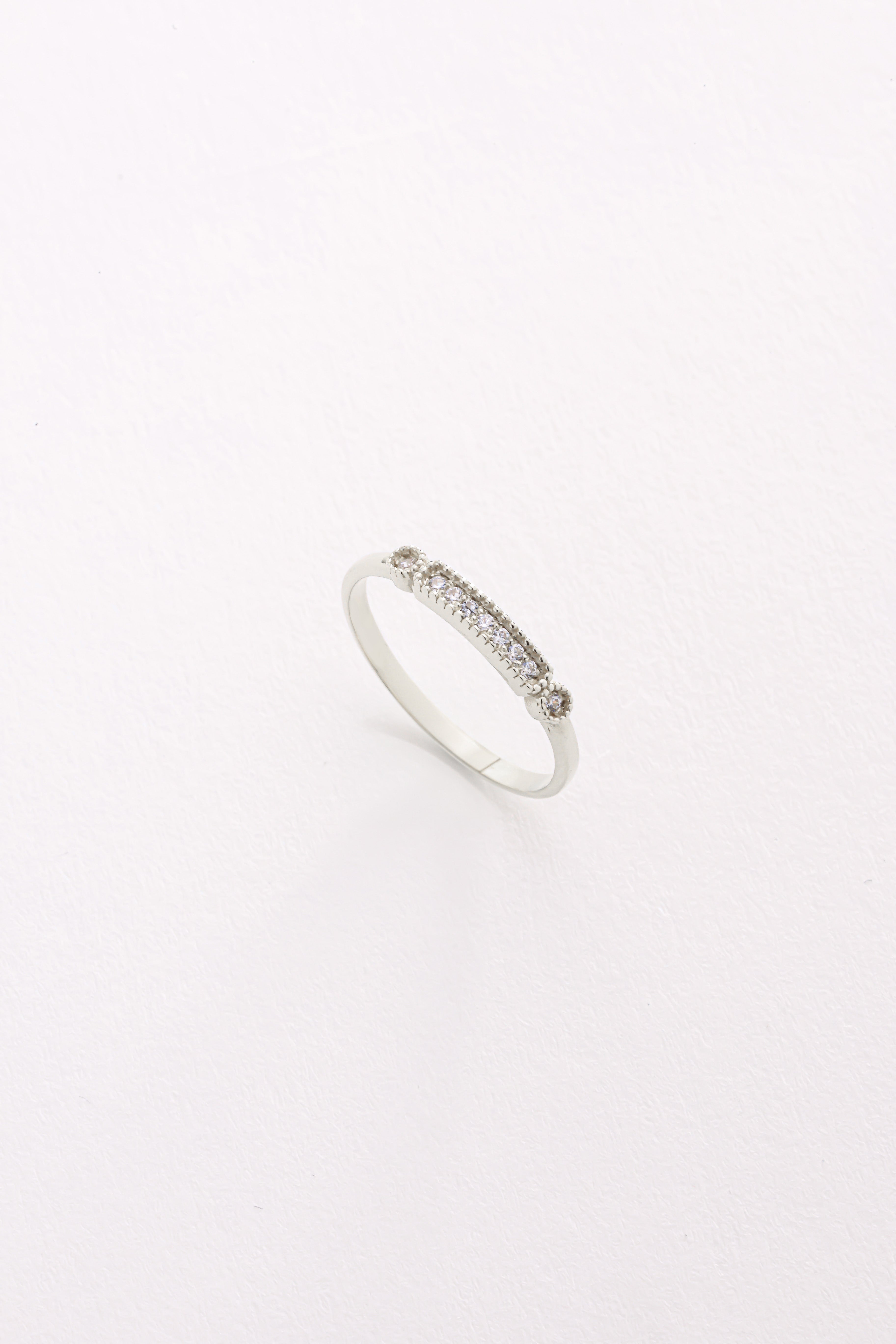 14k Milgrain Bar Ring