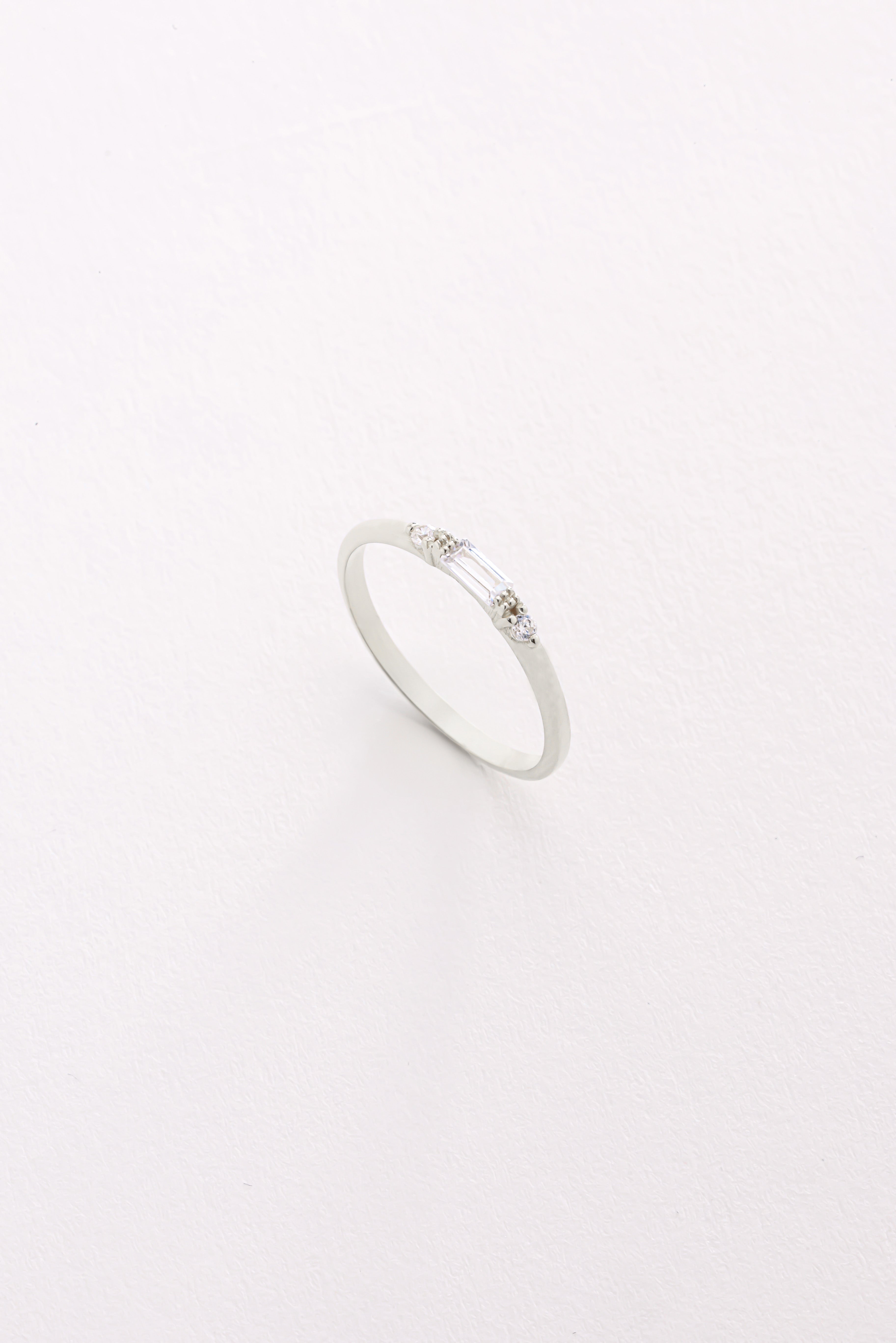 14k Gold Baguette Accent Ring