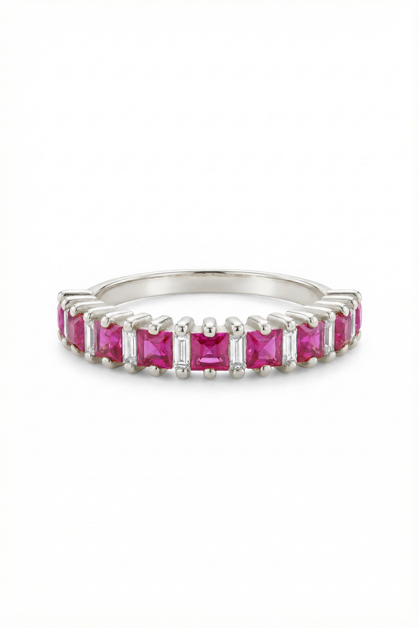14k Gold Ruby Baguette Ring