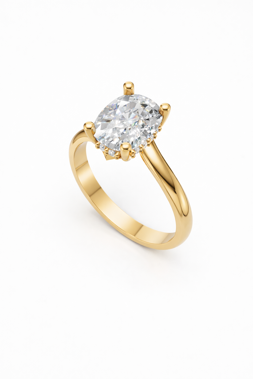 14K Oval Cut Lab Diamond Ring