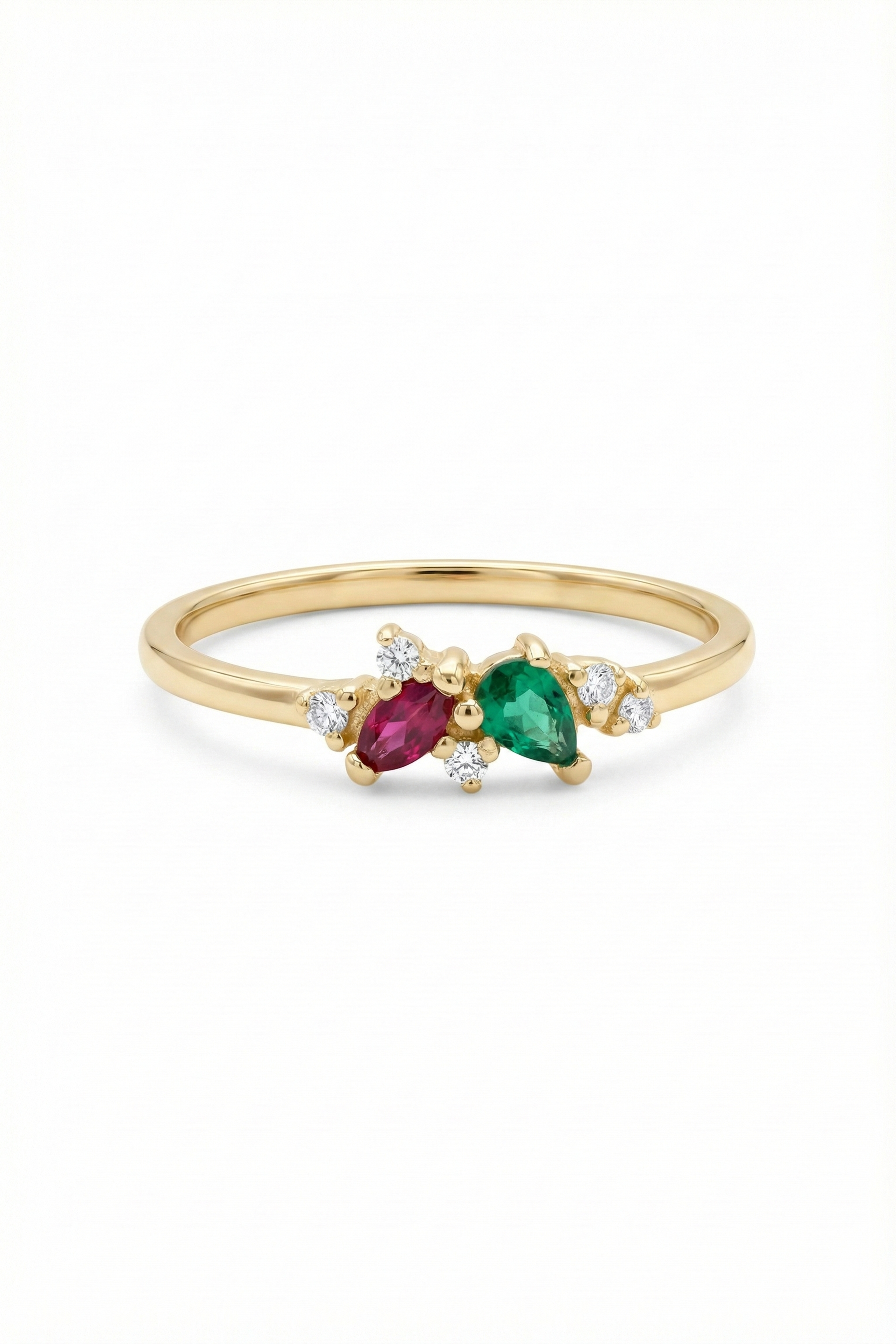 14k Gold Pear Birthstone Ring