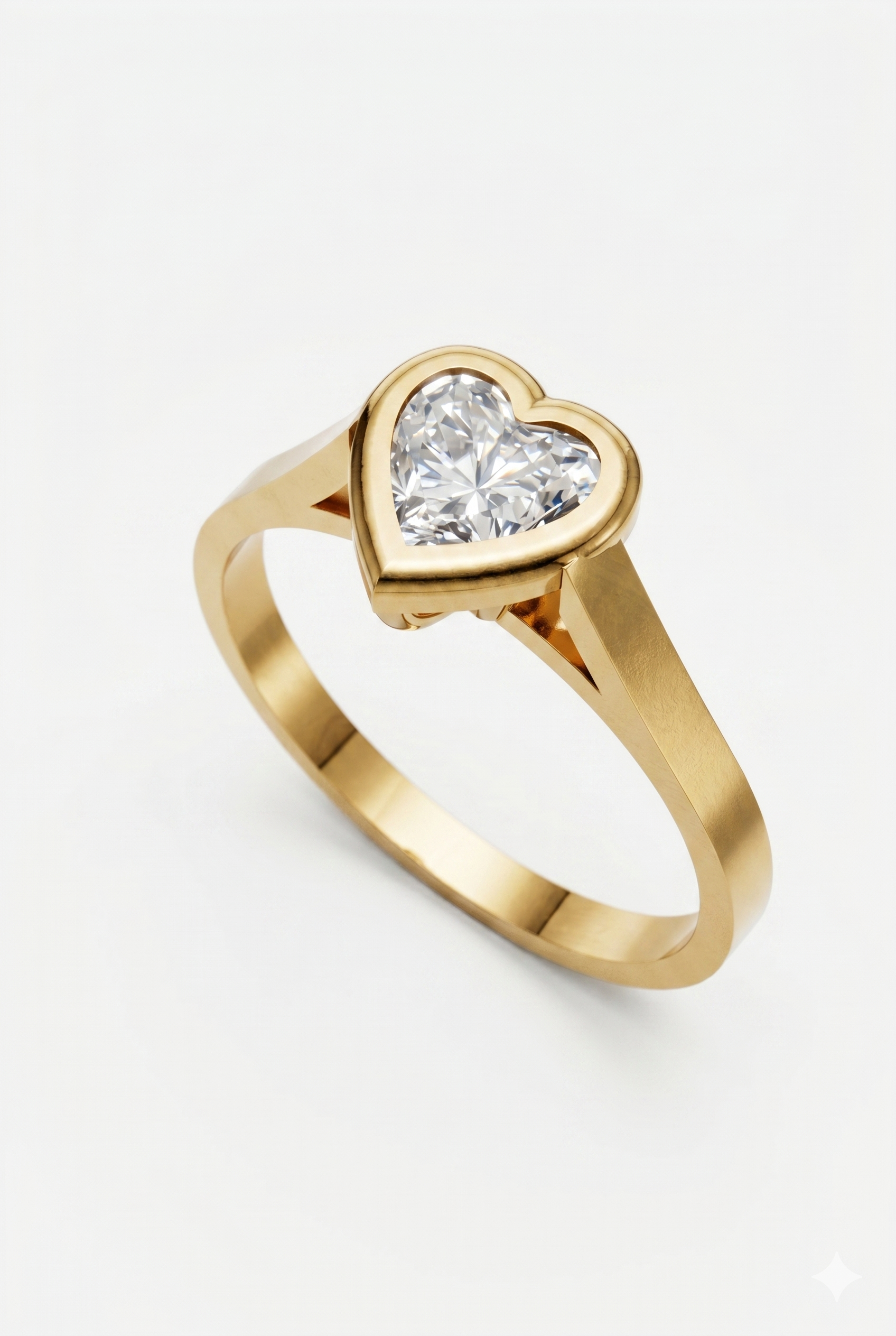 14K Heart Cut Lab Diamond Ring