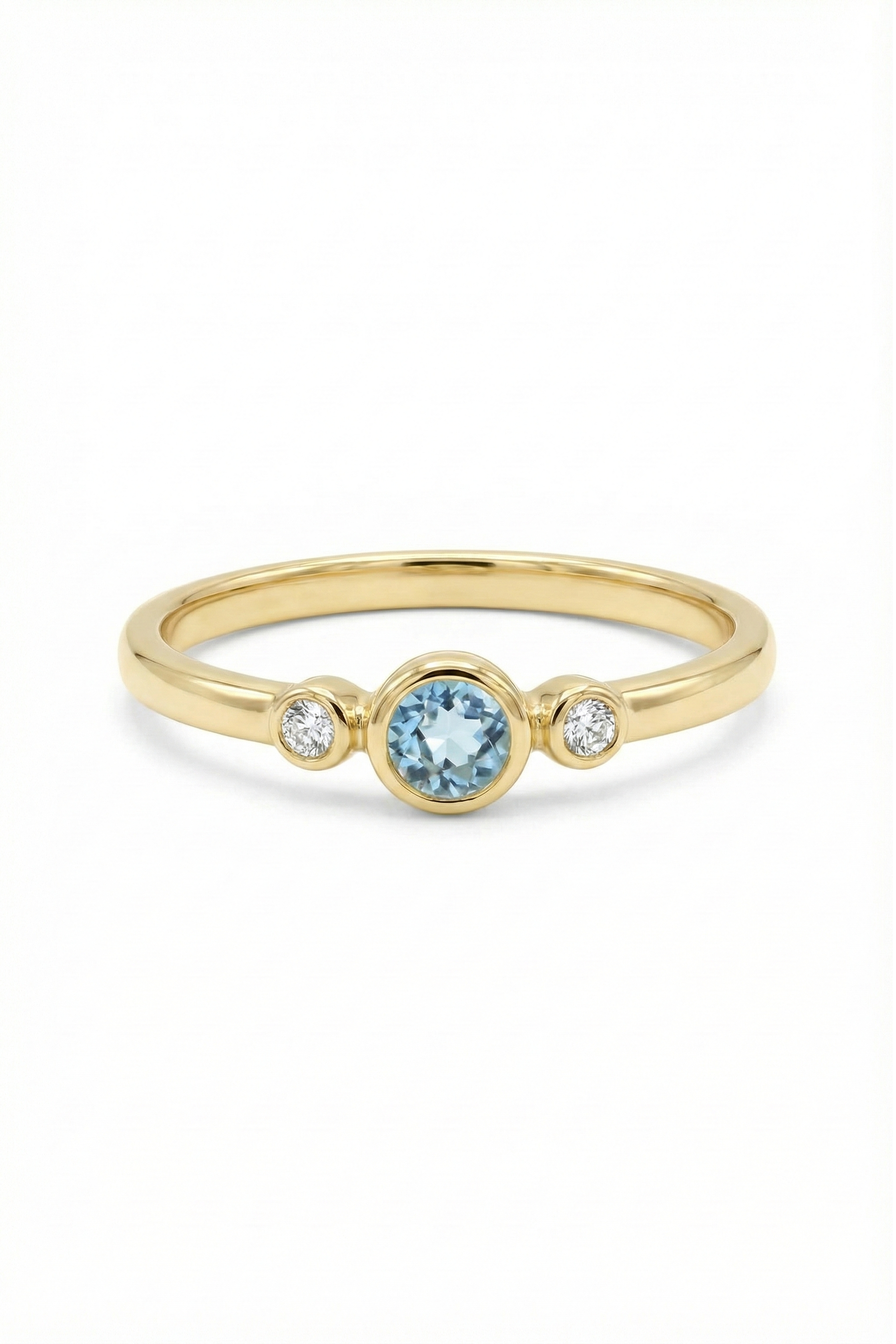 14k Gold Minimal London Topaz Ring