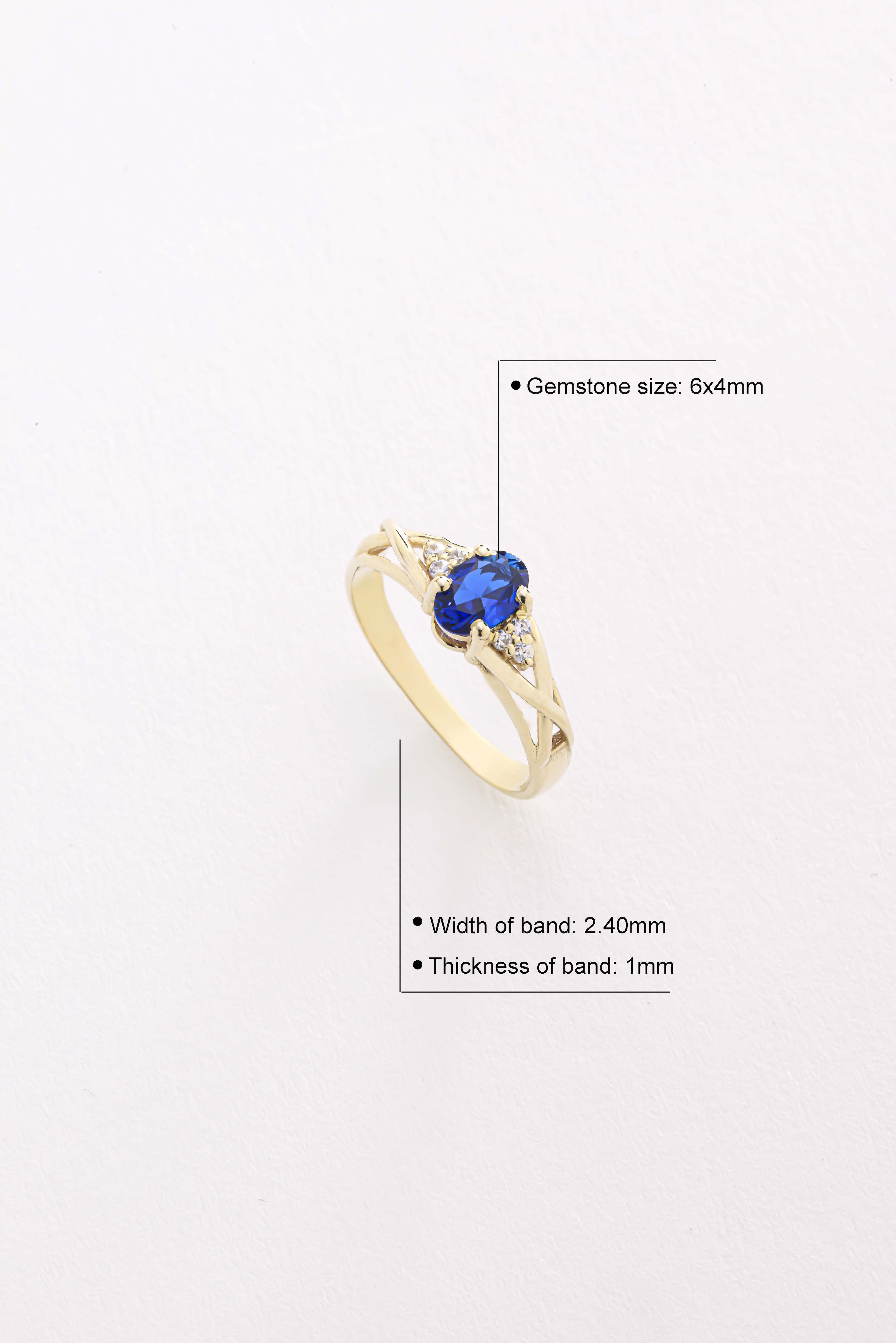 14k Gold Serpentis Blue Sapphire Ring