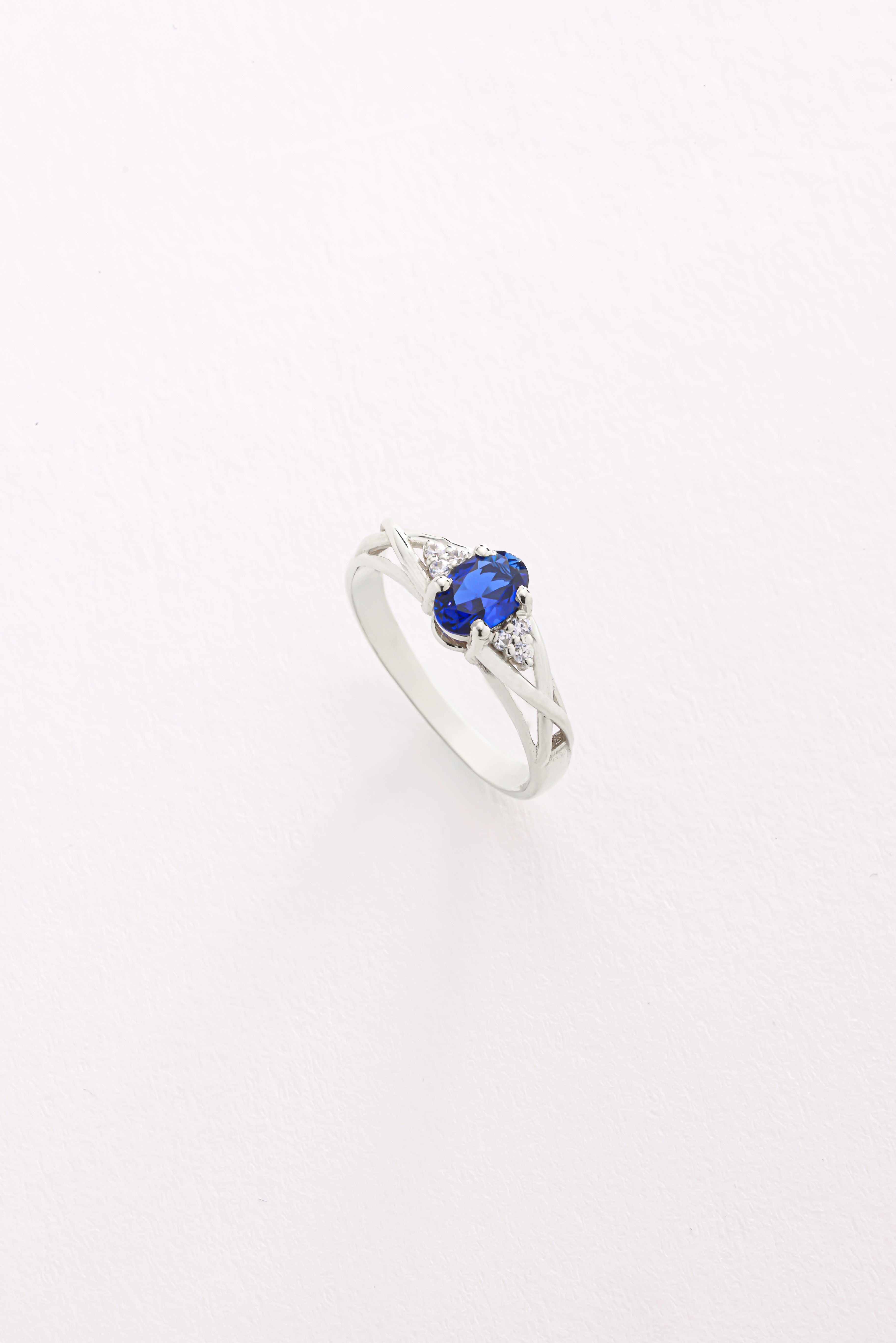14k Gold Serpentis Blue Sapphire Ring