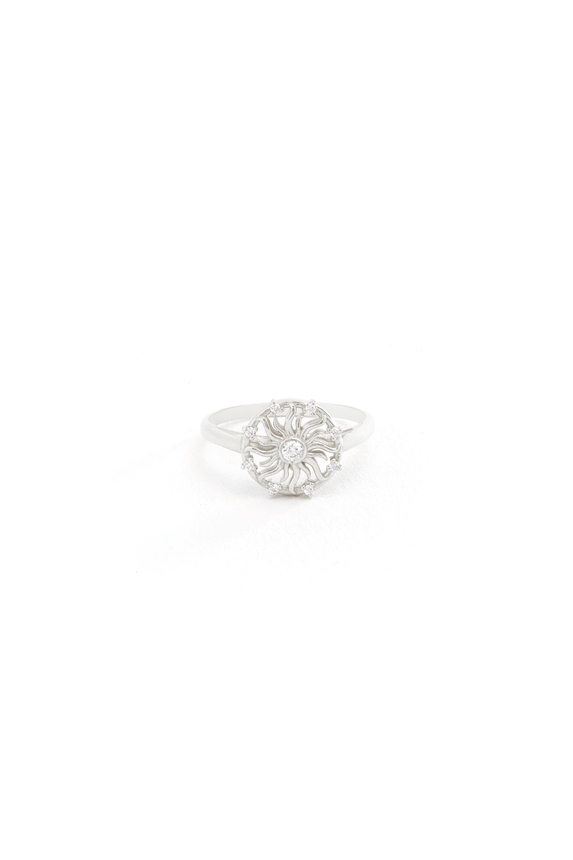 14K Solid Gold Sunburst Ring