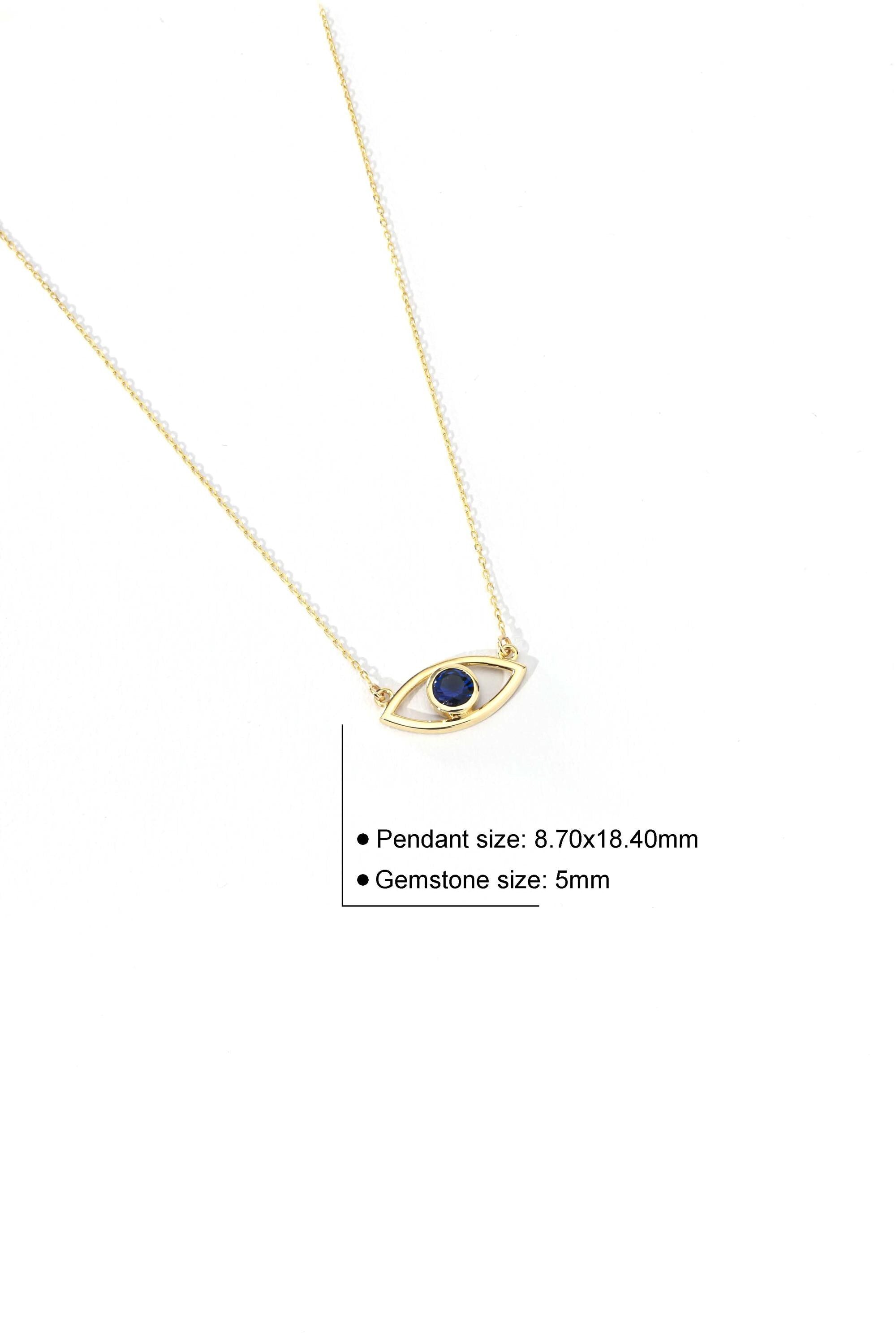 14K Gold Evil Eye Necklace
