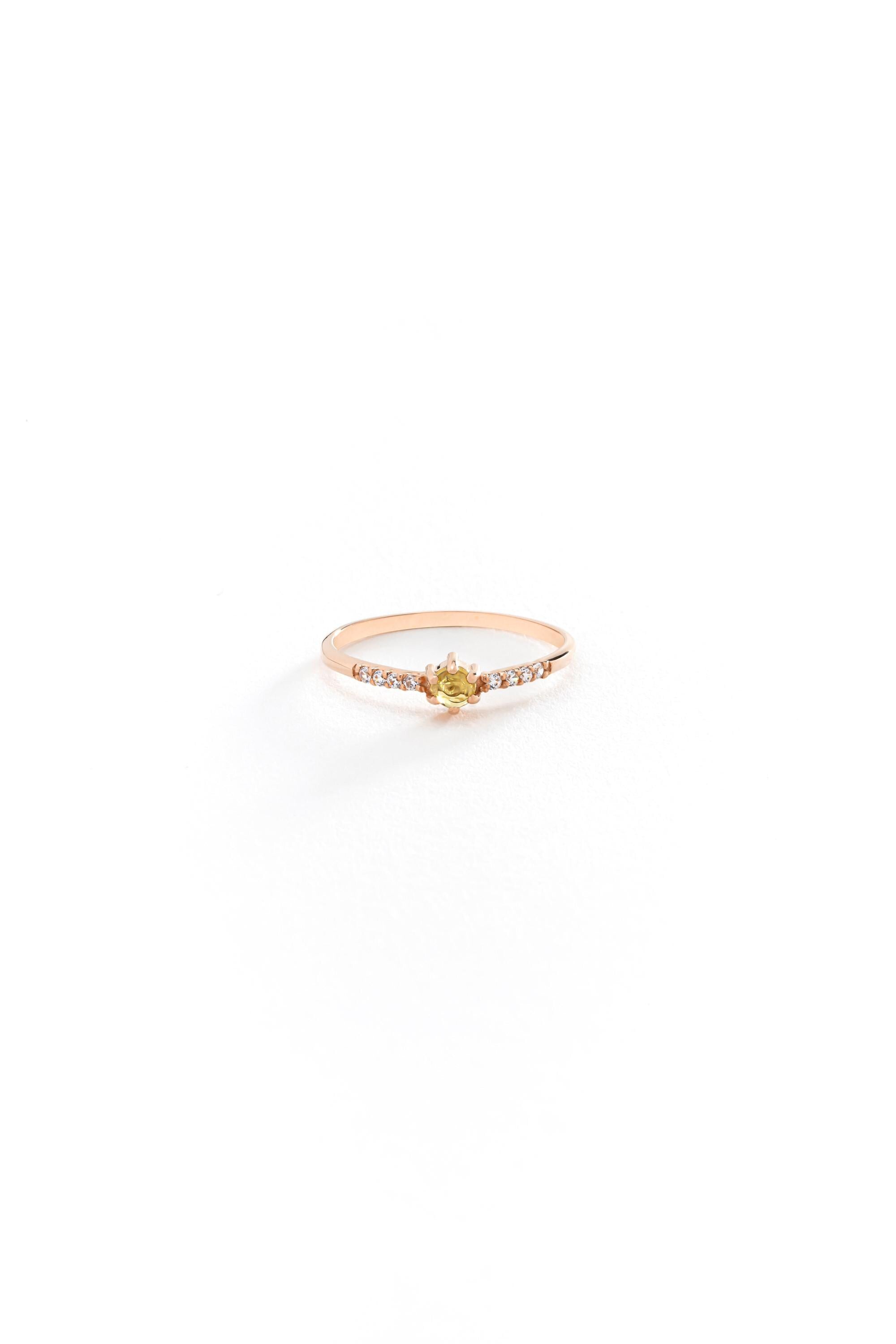 14K Gold Citrine Ring
