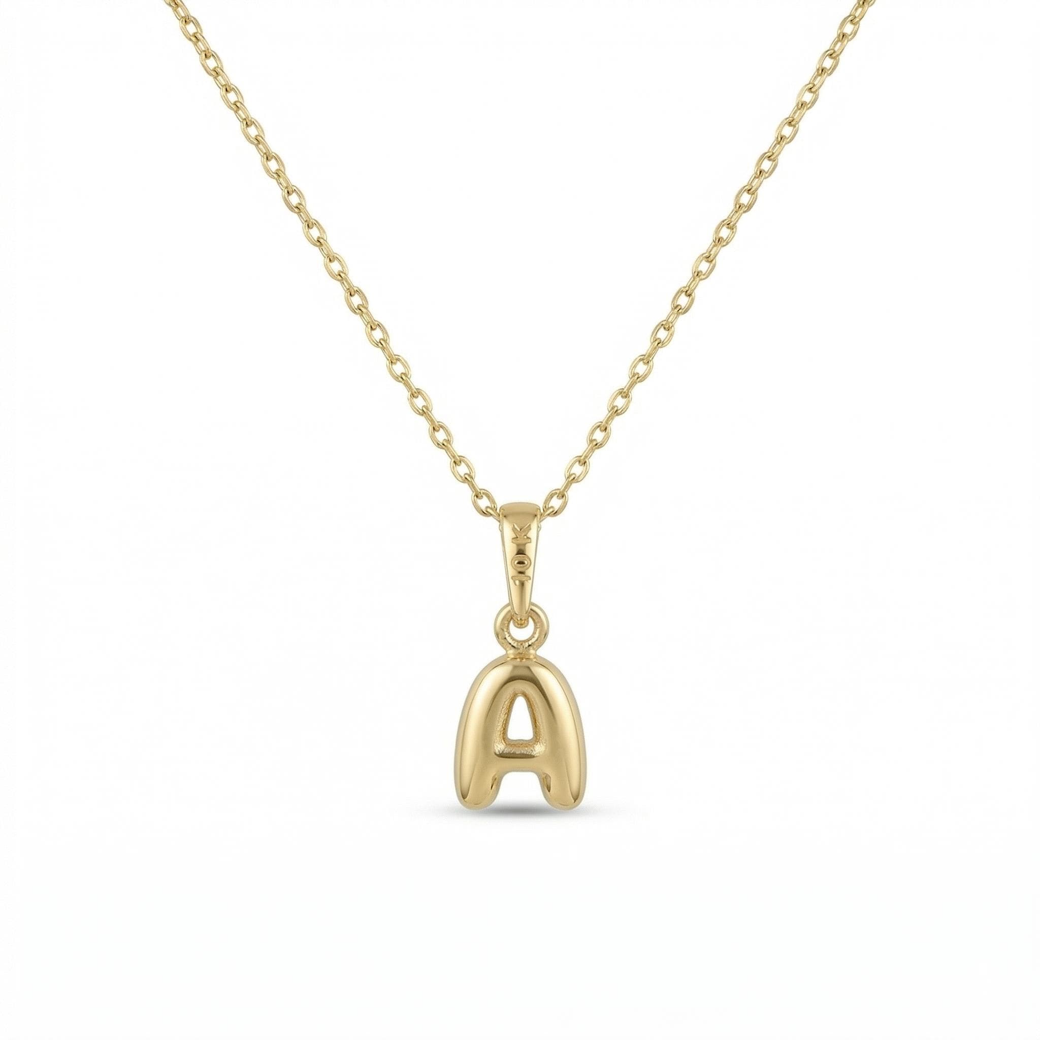 14K Gold Minimal Initial Necklace