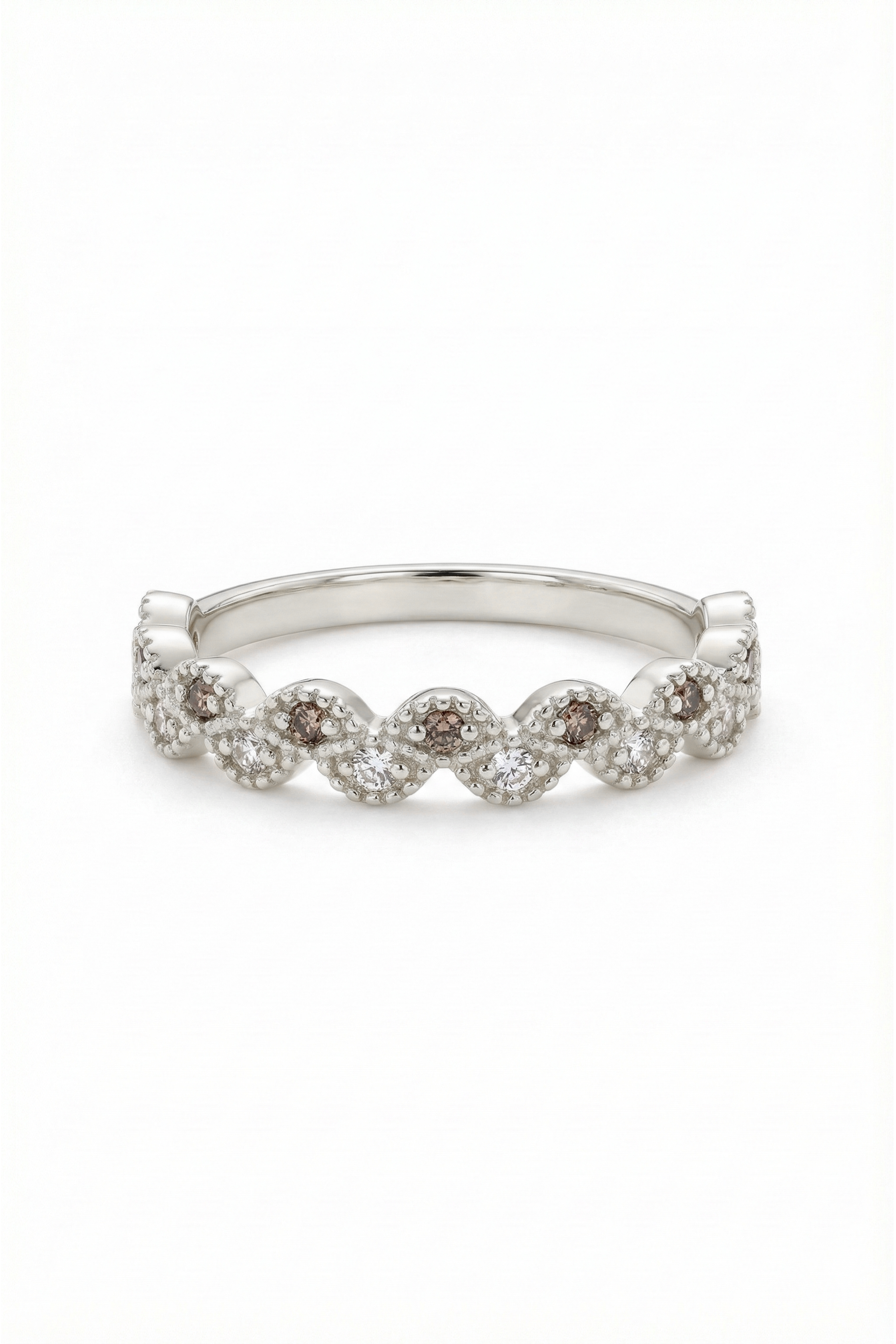 14k Gold Brown Diamond Marquise Band