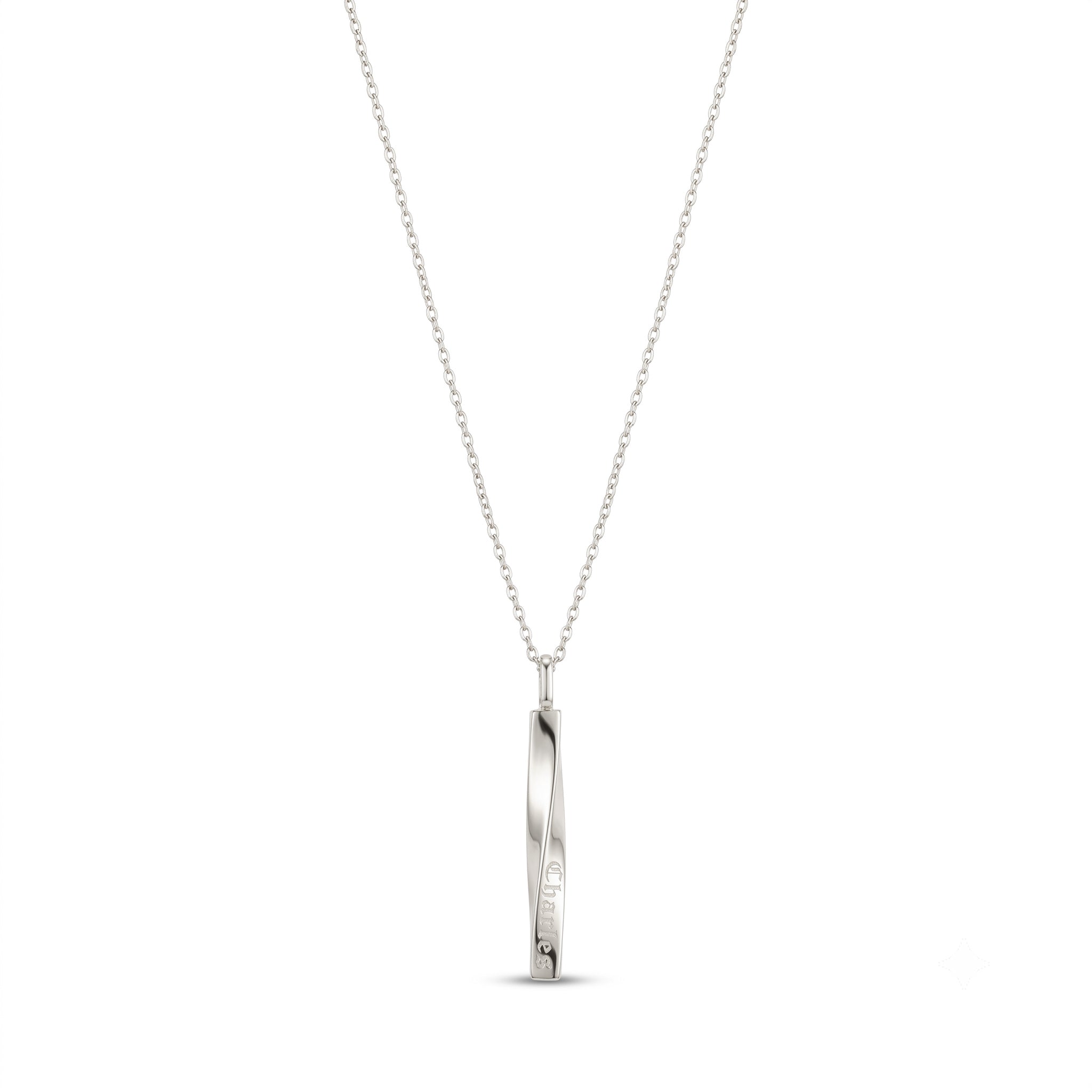 Solid Gold Urn Necklace – Twisted Bar Memorial Pendant