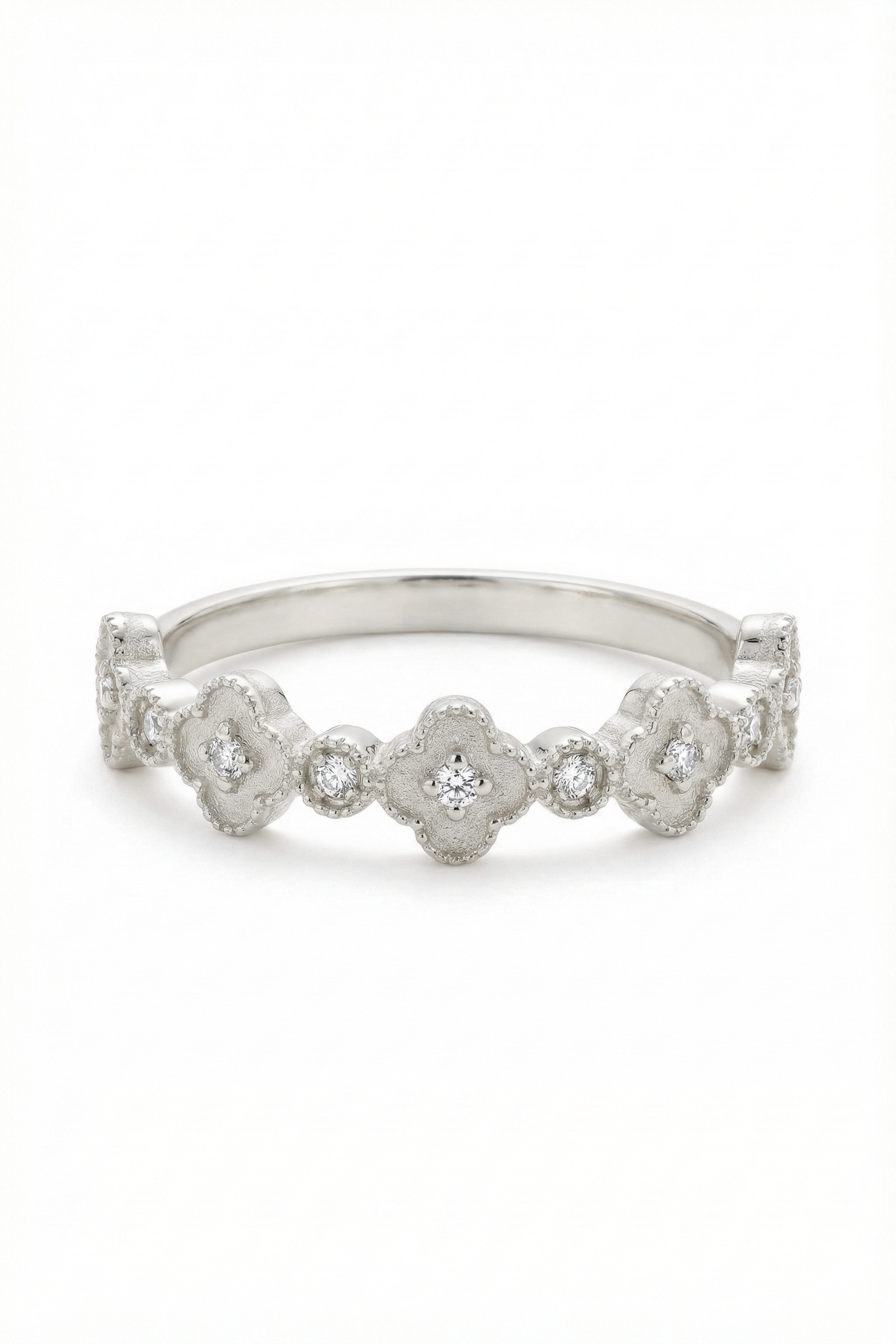 14k Gold Floral Diamond Band