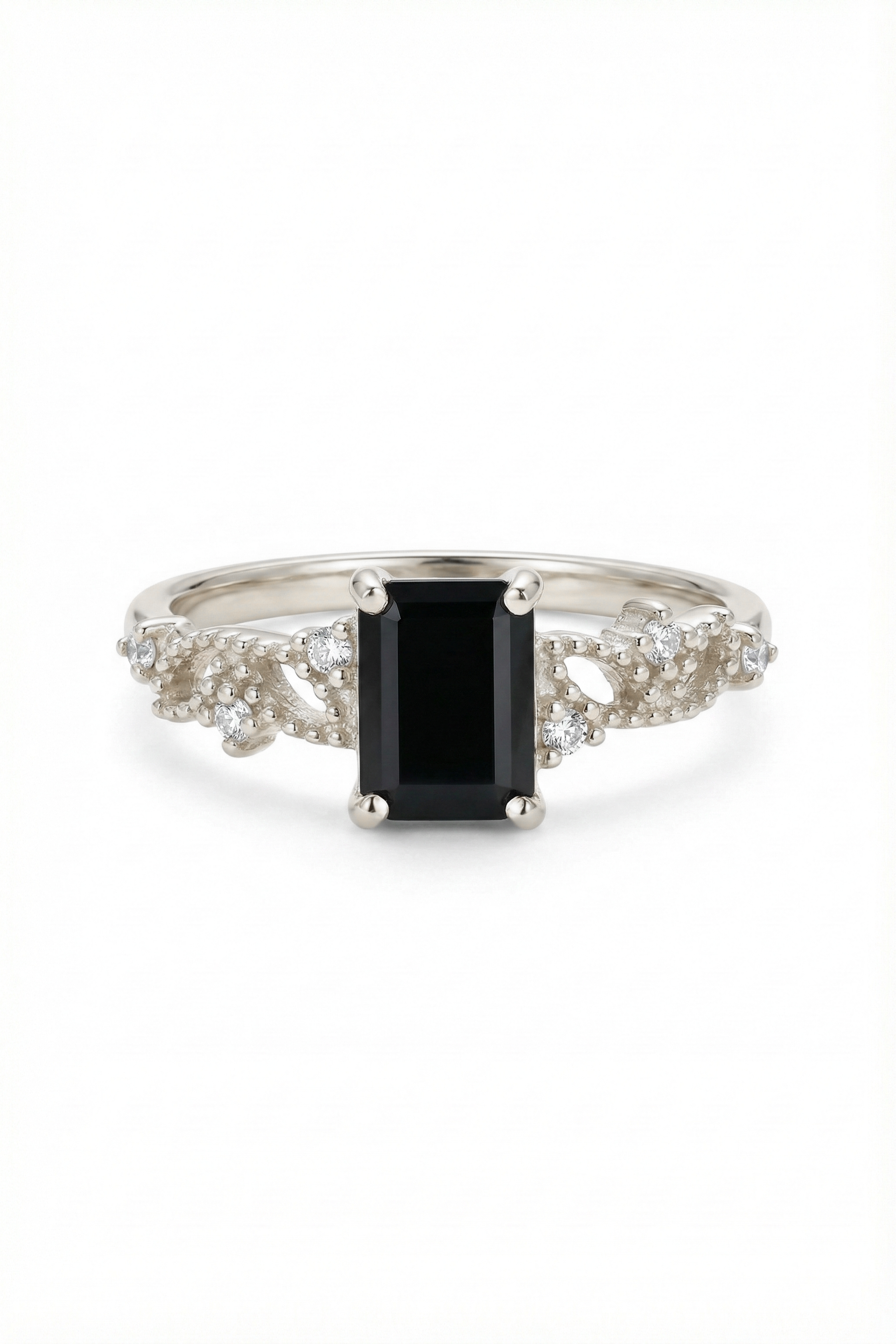 14k Gold Dark Elegance Baguette Ring