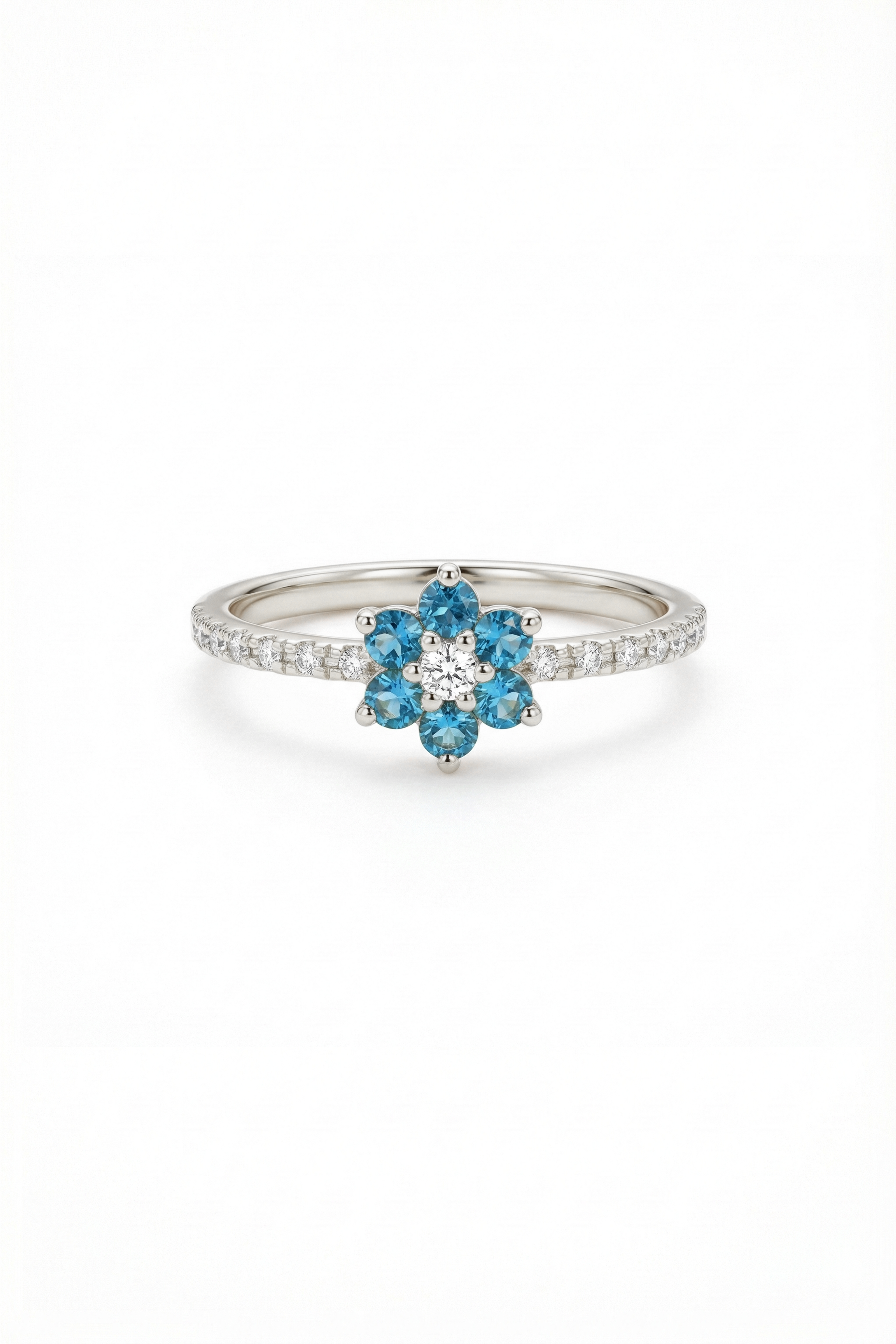 14k Gold Midnight Bloom Sapphire Ring