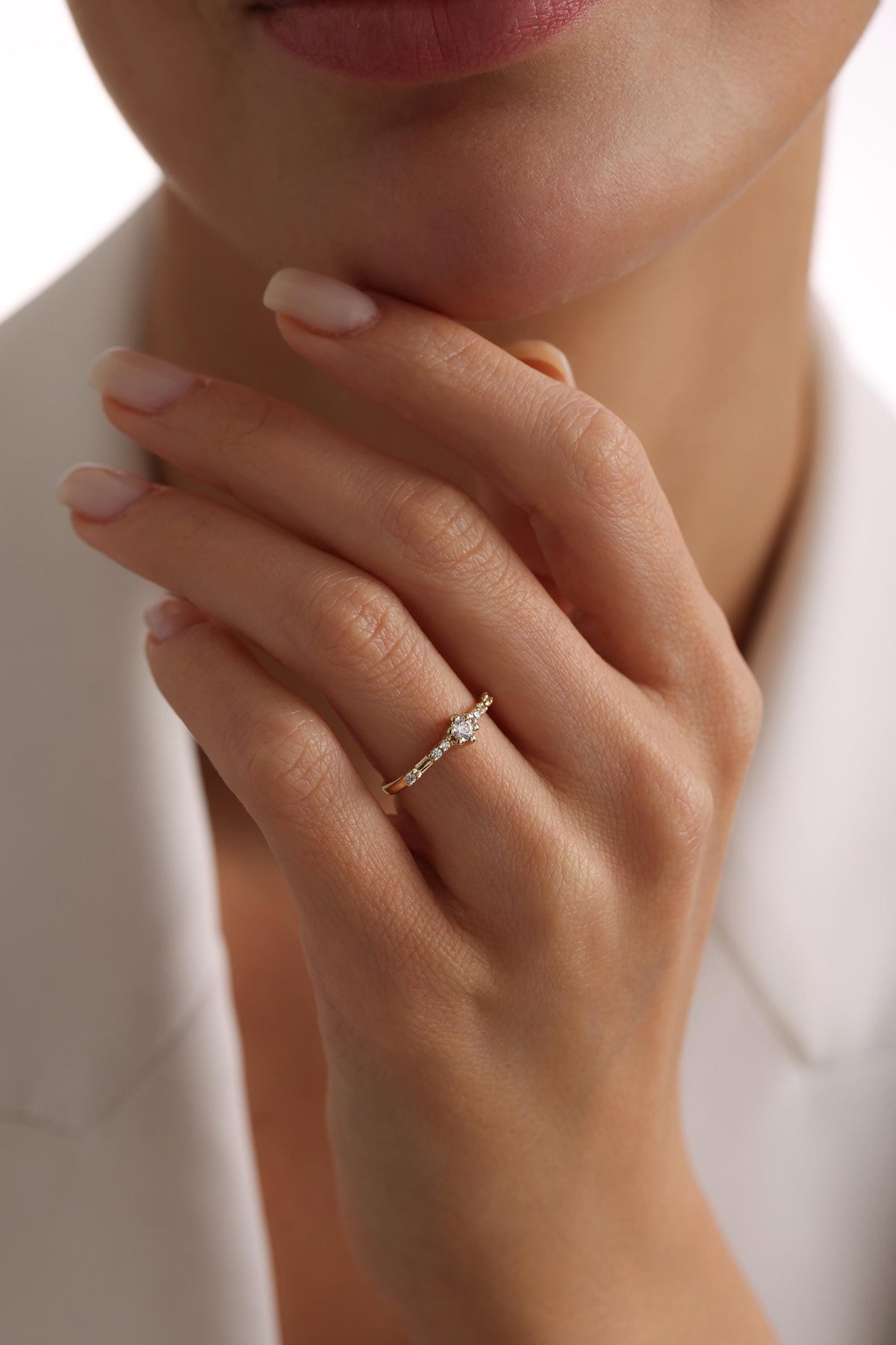 14K Solid Gold Diamond Band Ring