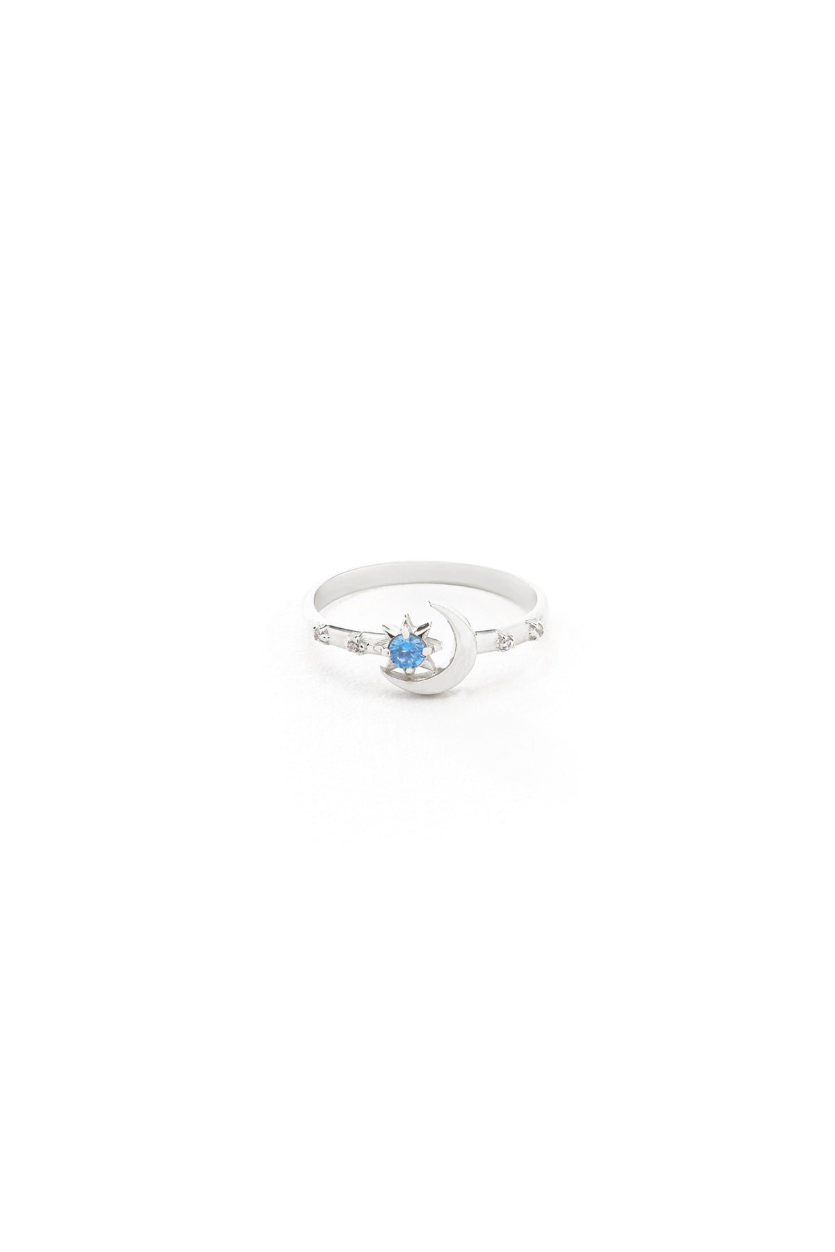 14K Gold Moon Star Ring