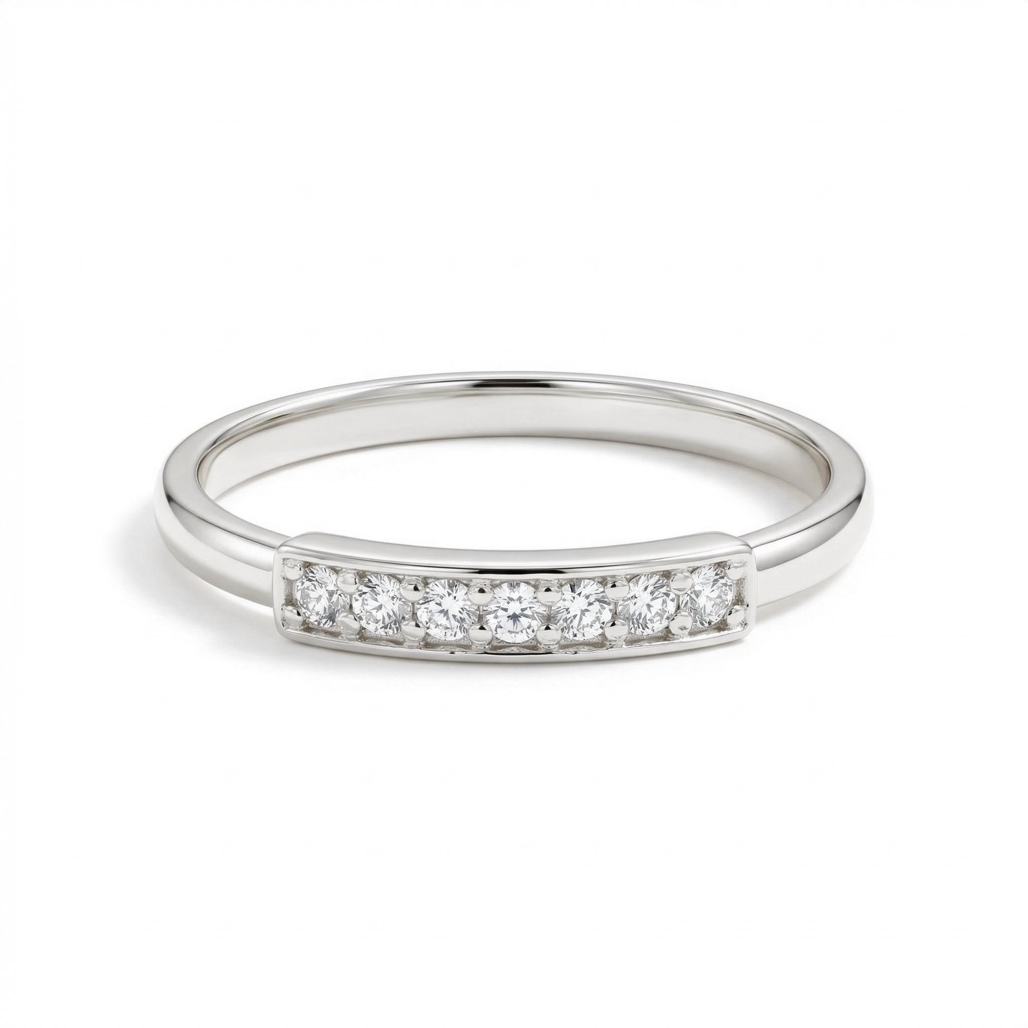 14K Gold Diamond Band Dainty Ring