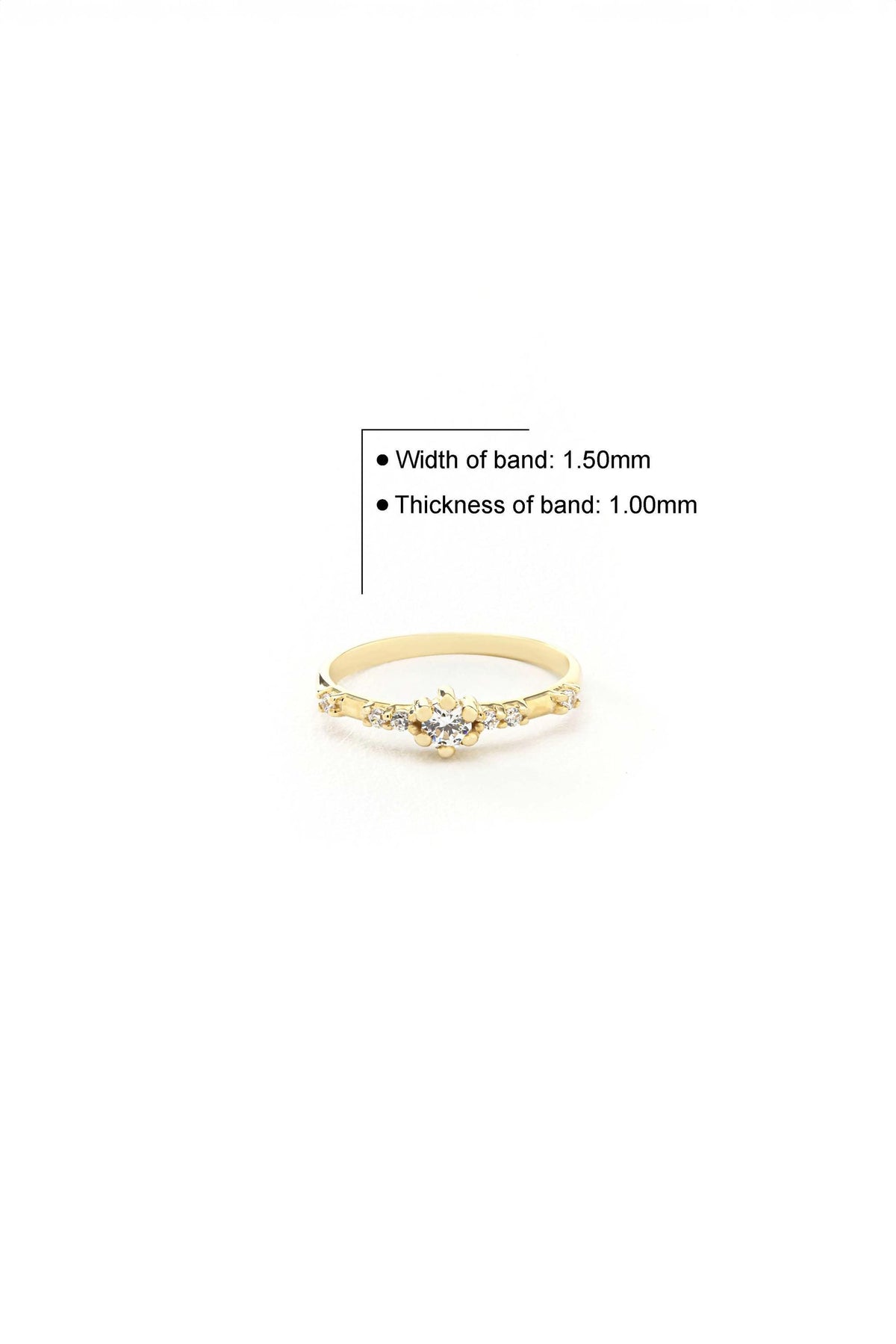 14K Solid Gold Diamond Band Ring