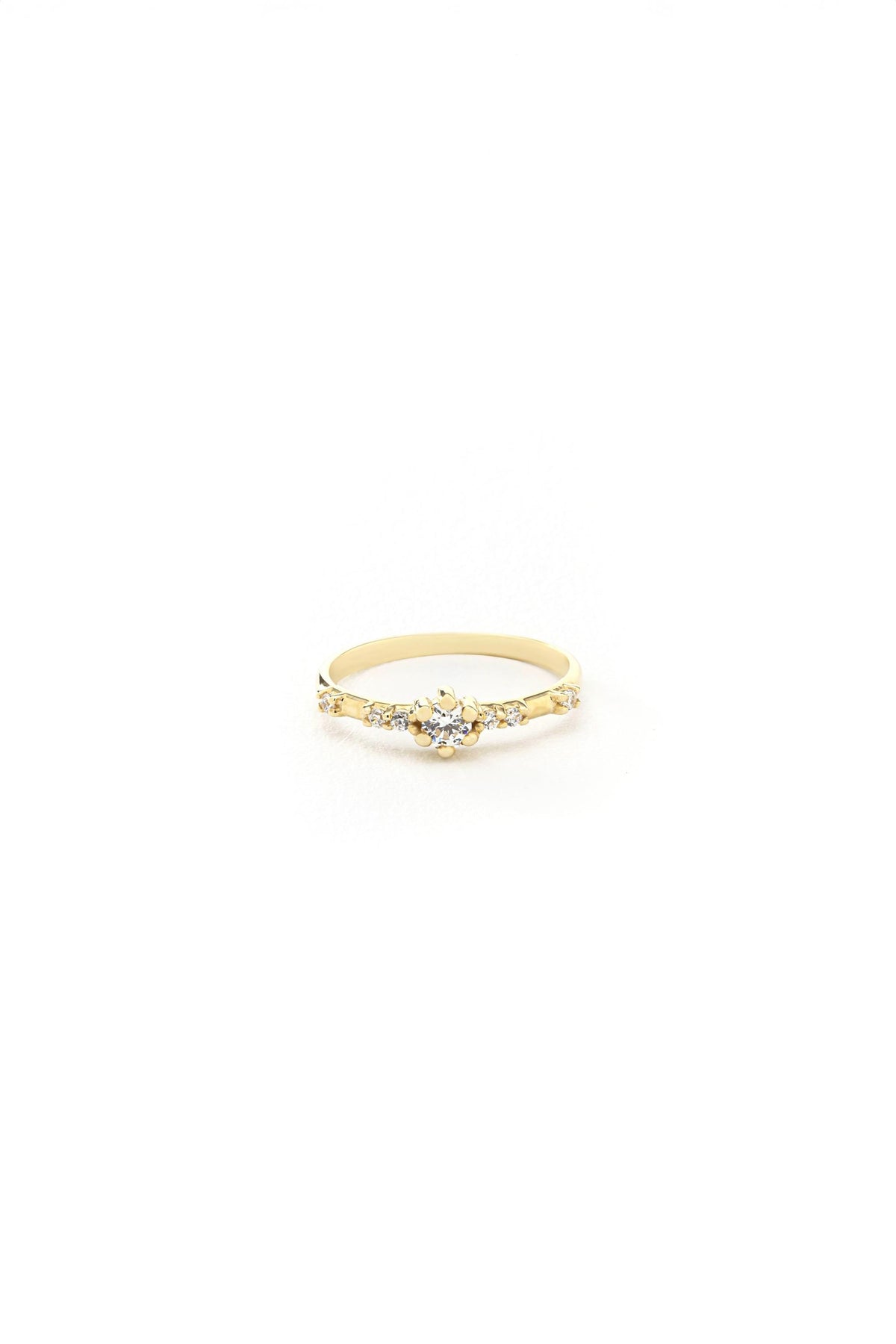 14K Solid Gold Diamond Band Ring