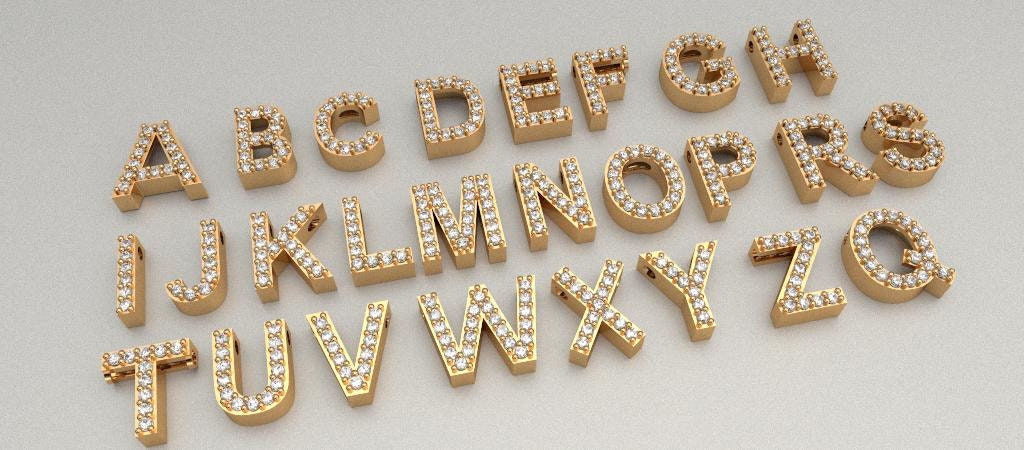 Diamonds Initial Letter Necklace
