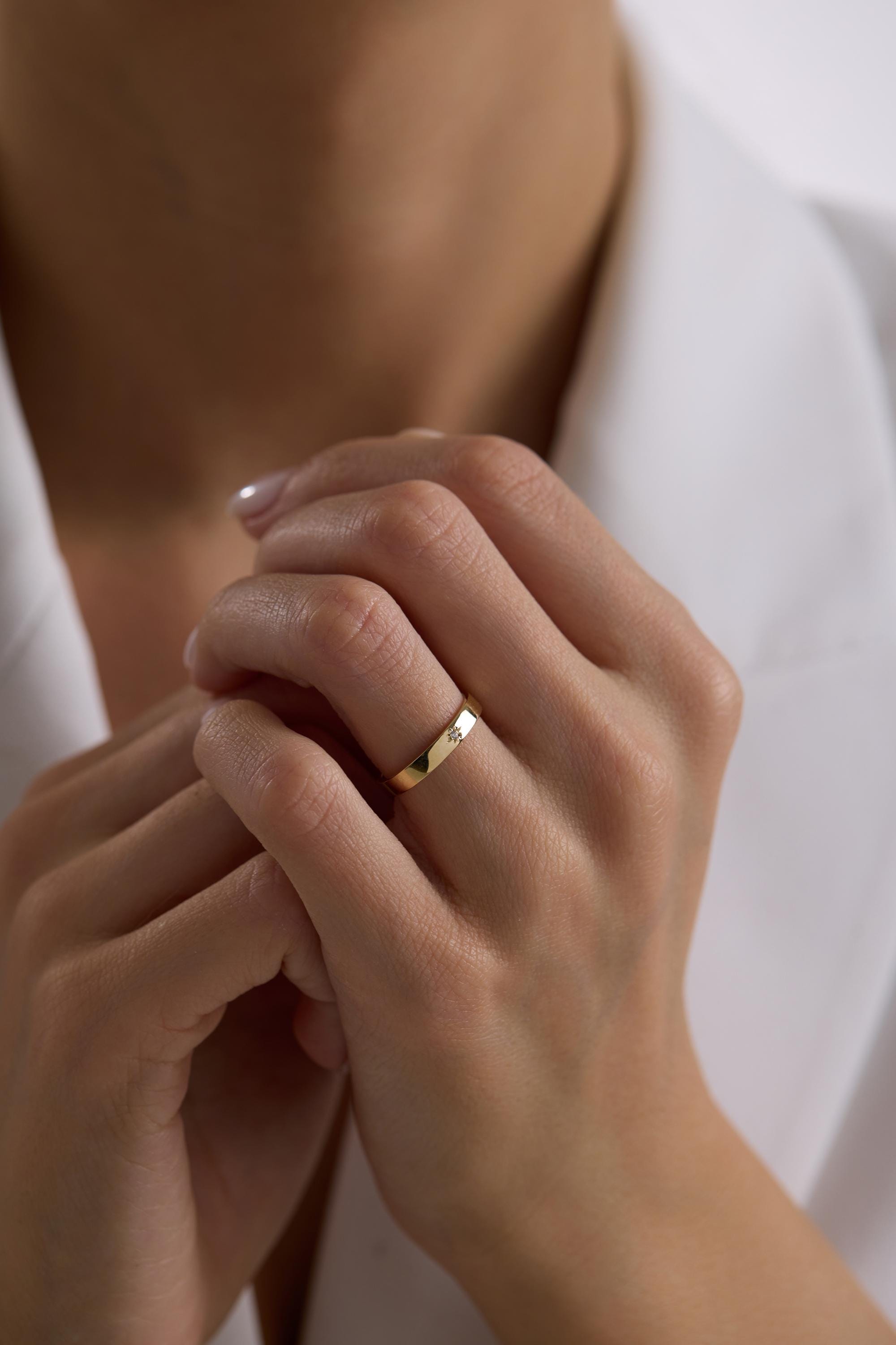 14K Handmade Gold Band in 3mm Gold