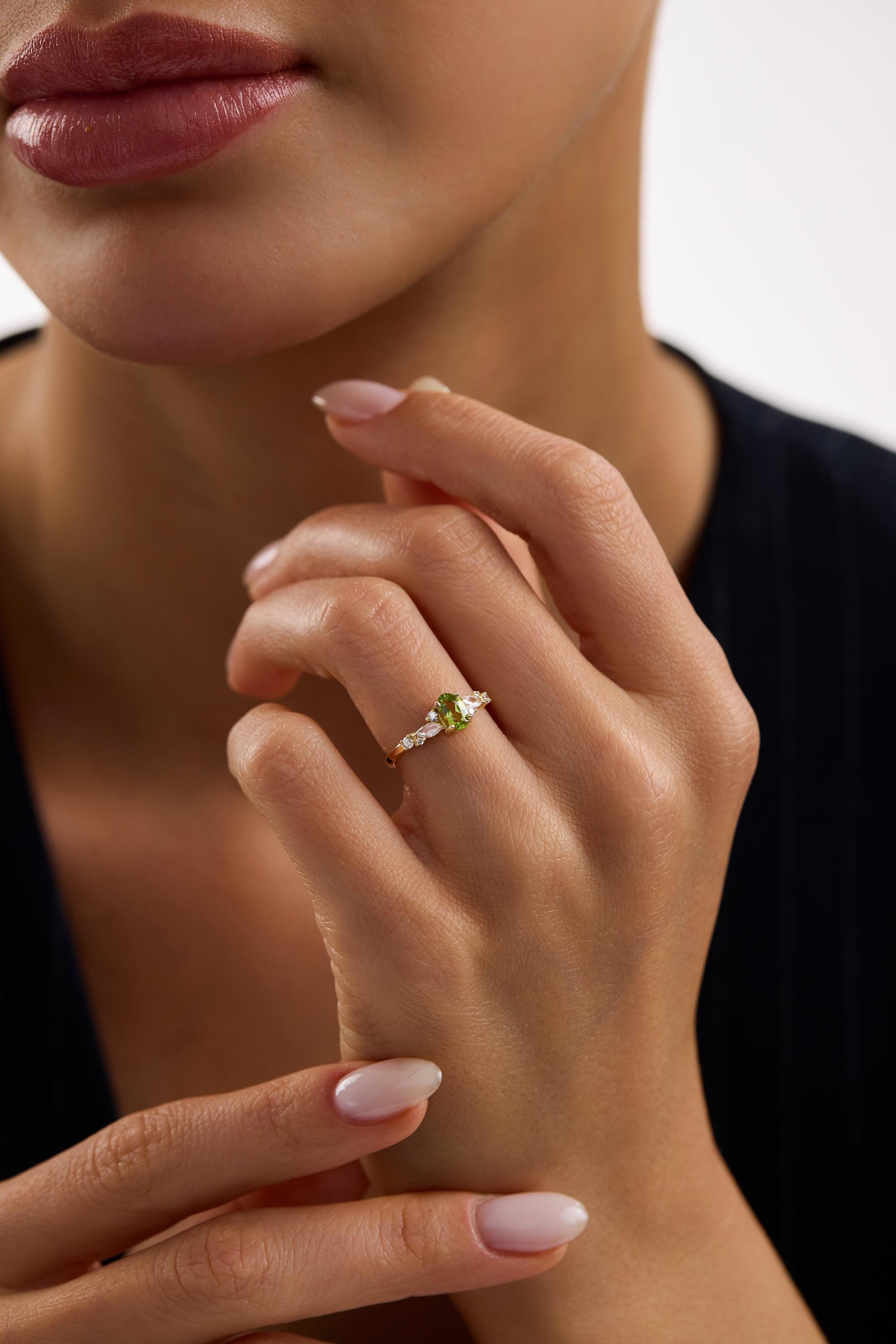 Green Birthstone Gold Ring
