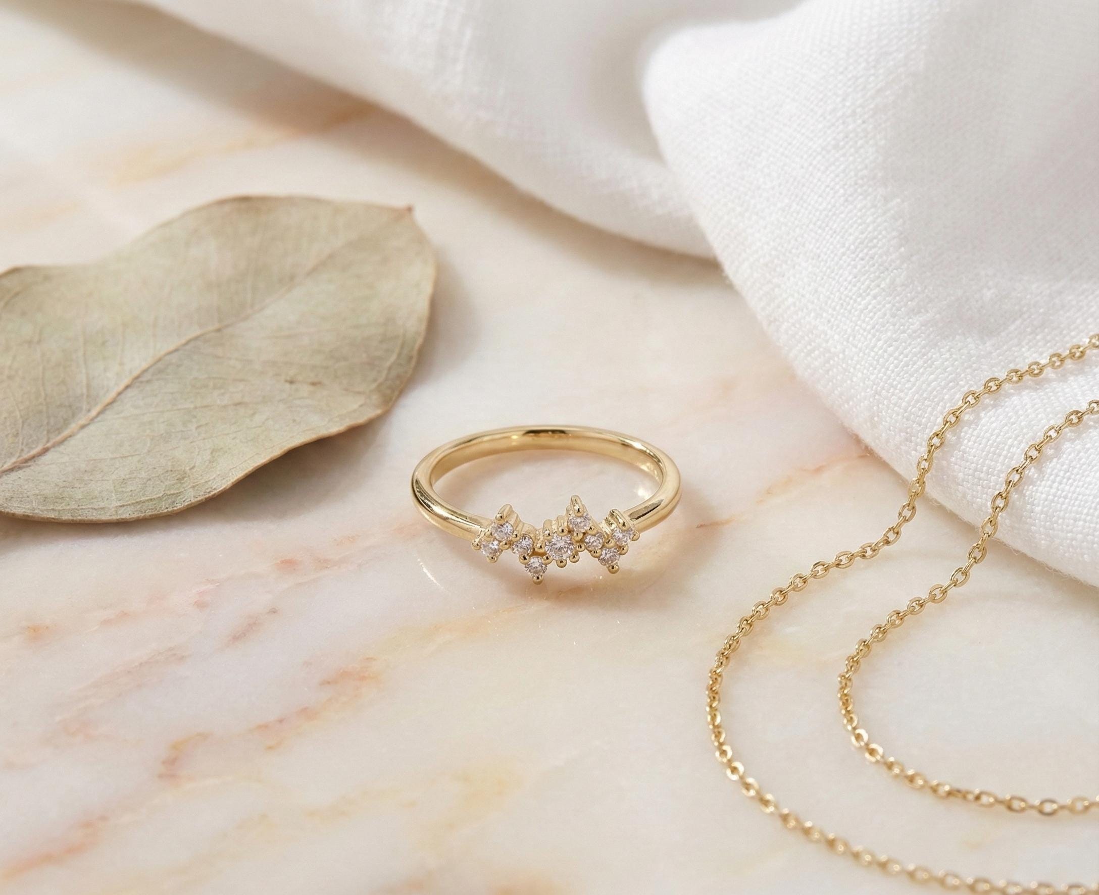 9 Stone Diamond Cluster Ring