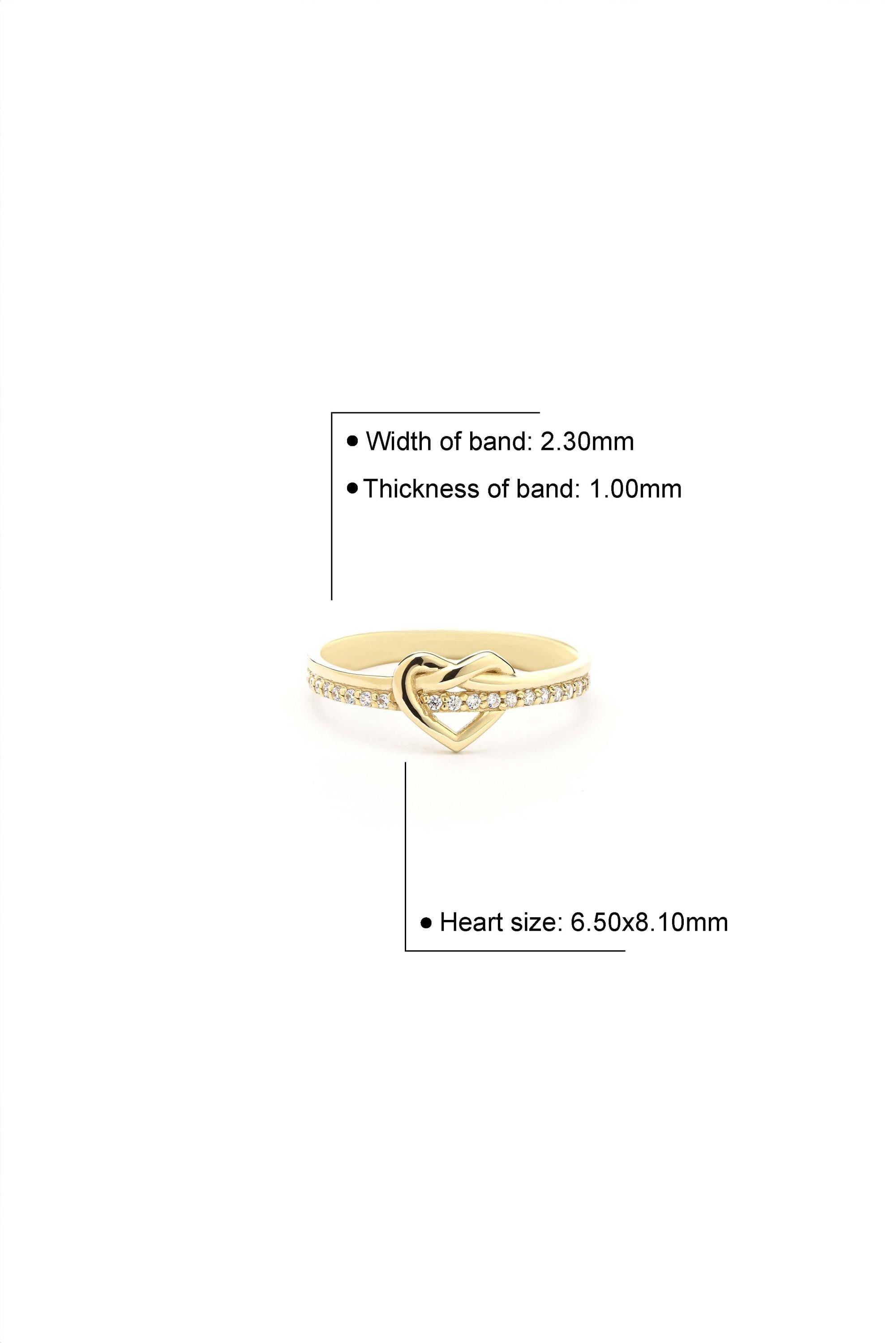 14K Solid Gold Heart Ring