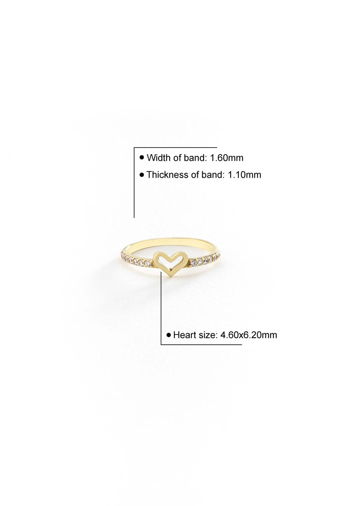 14k Gold Halo Heart Ring