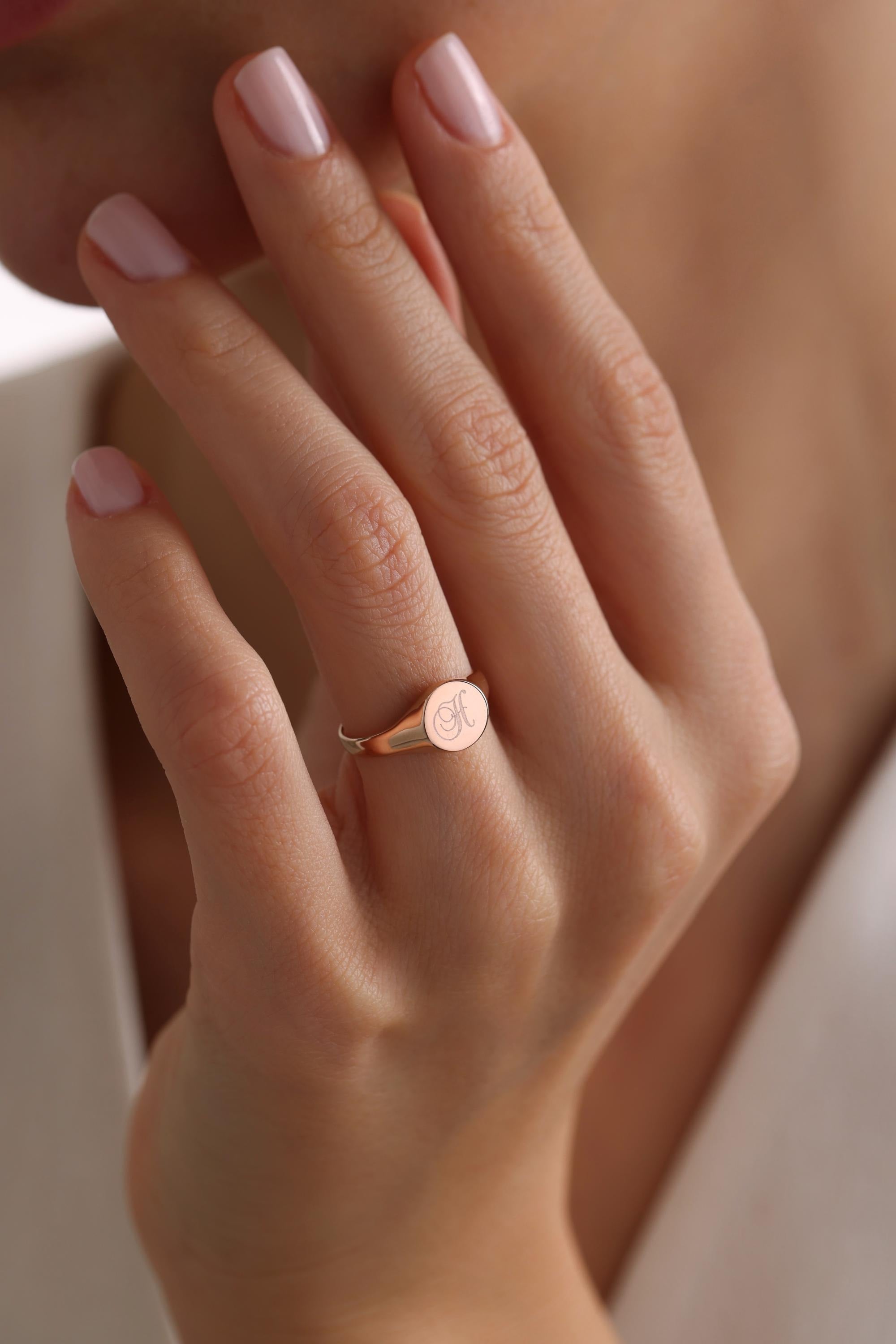 14k Gold Medium Signet Ring