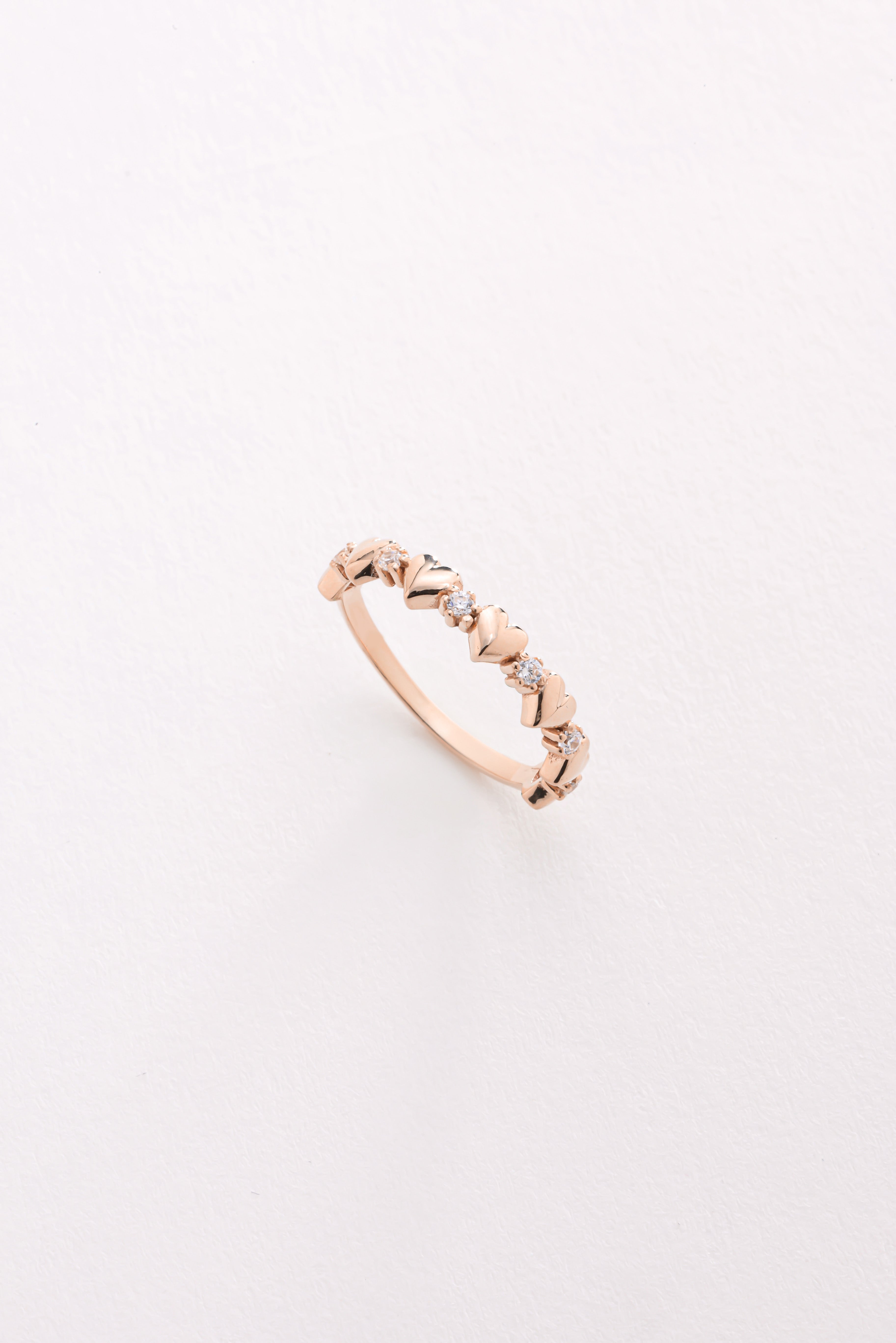 14k Gold Heart Solid Band Ring