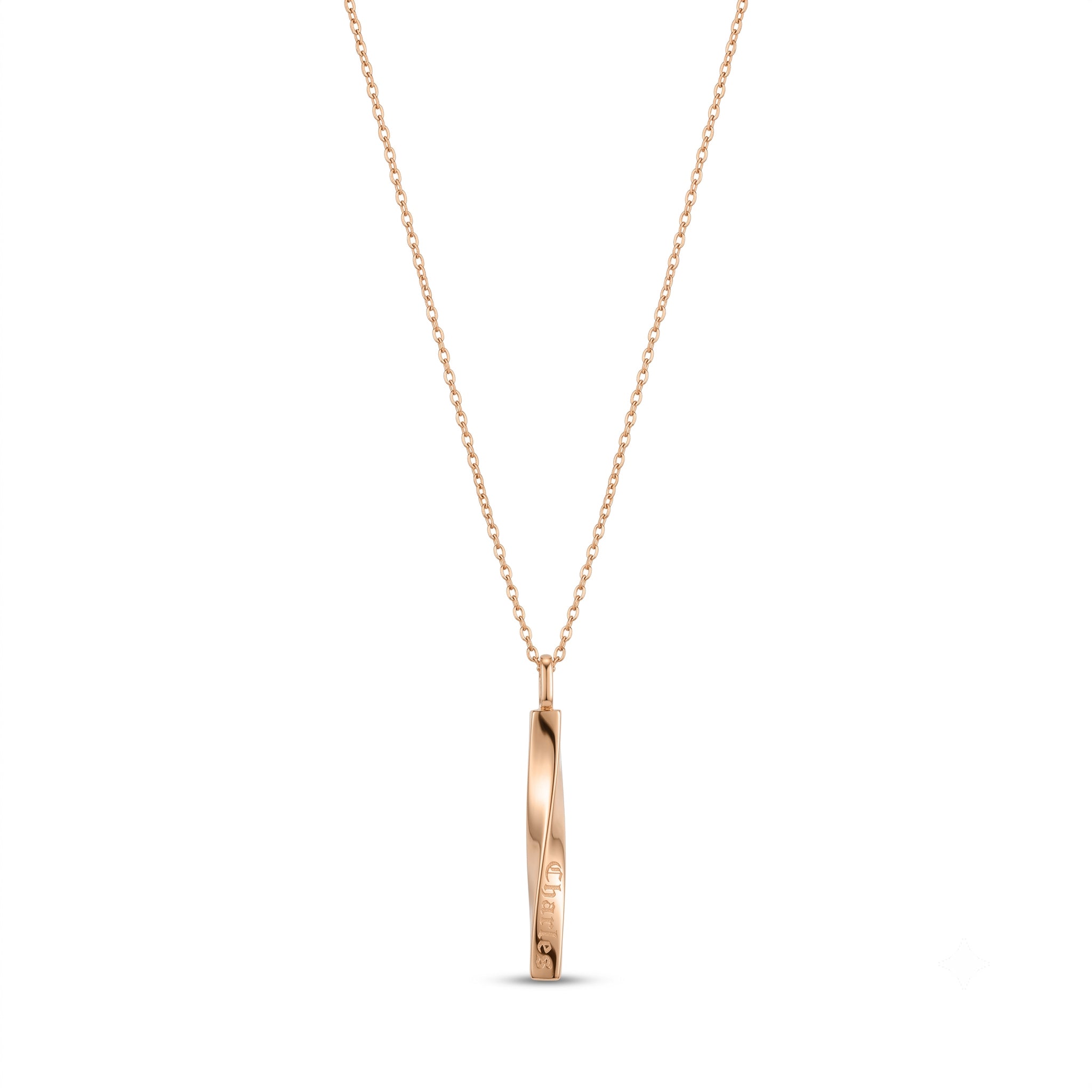 Solid Gold Urn Necklace – Twisted Bar Memorial Pendant