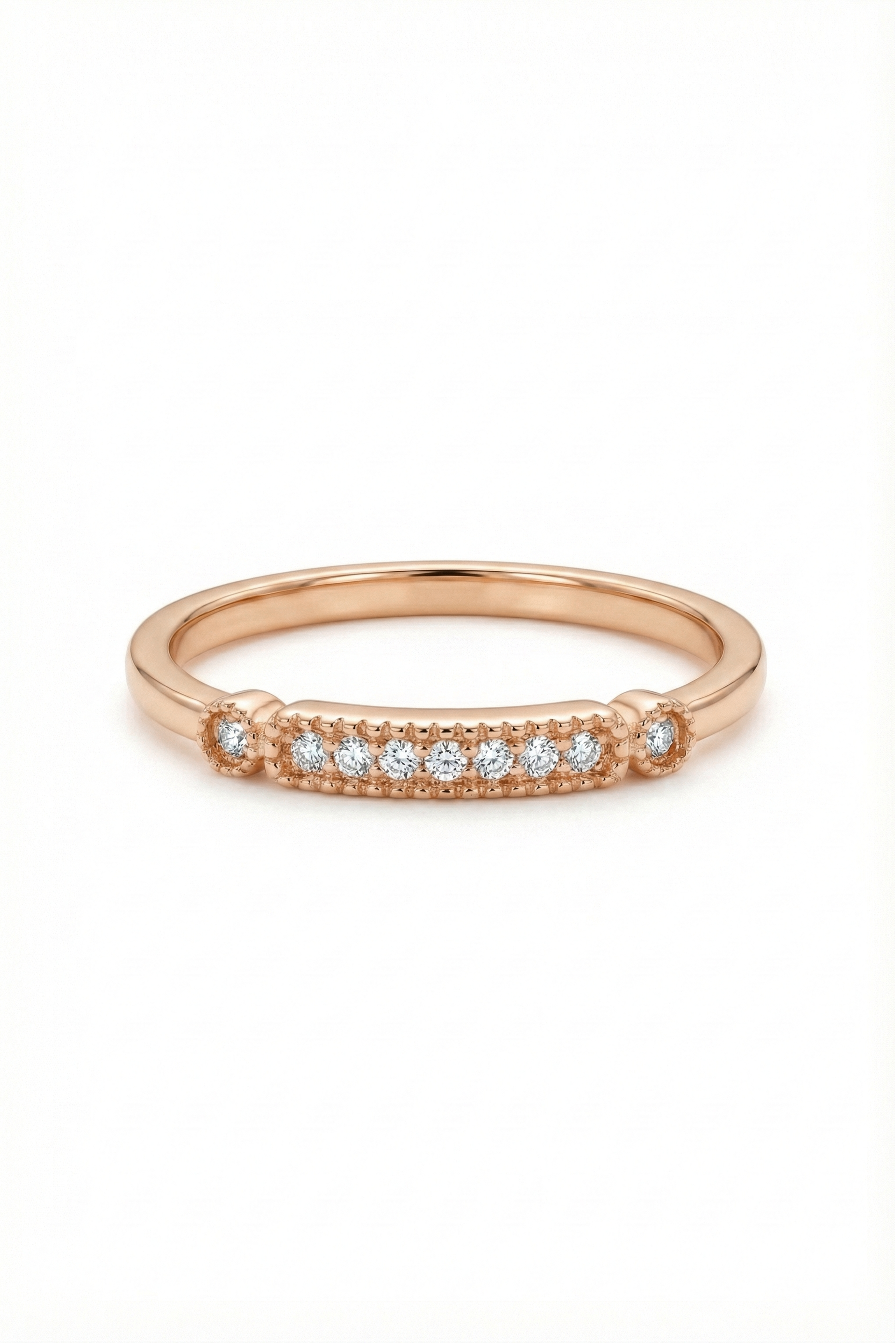 14k Gold Diamond Bar Ring