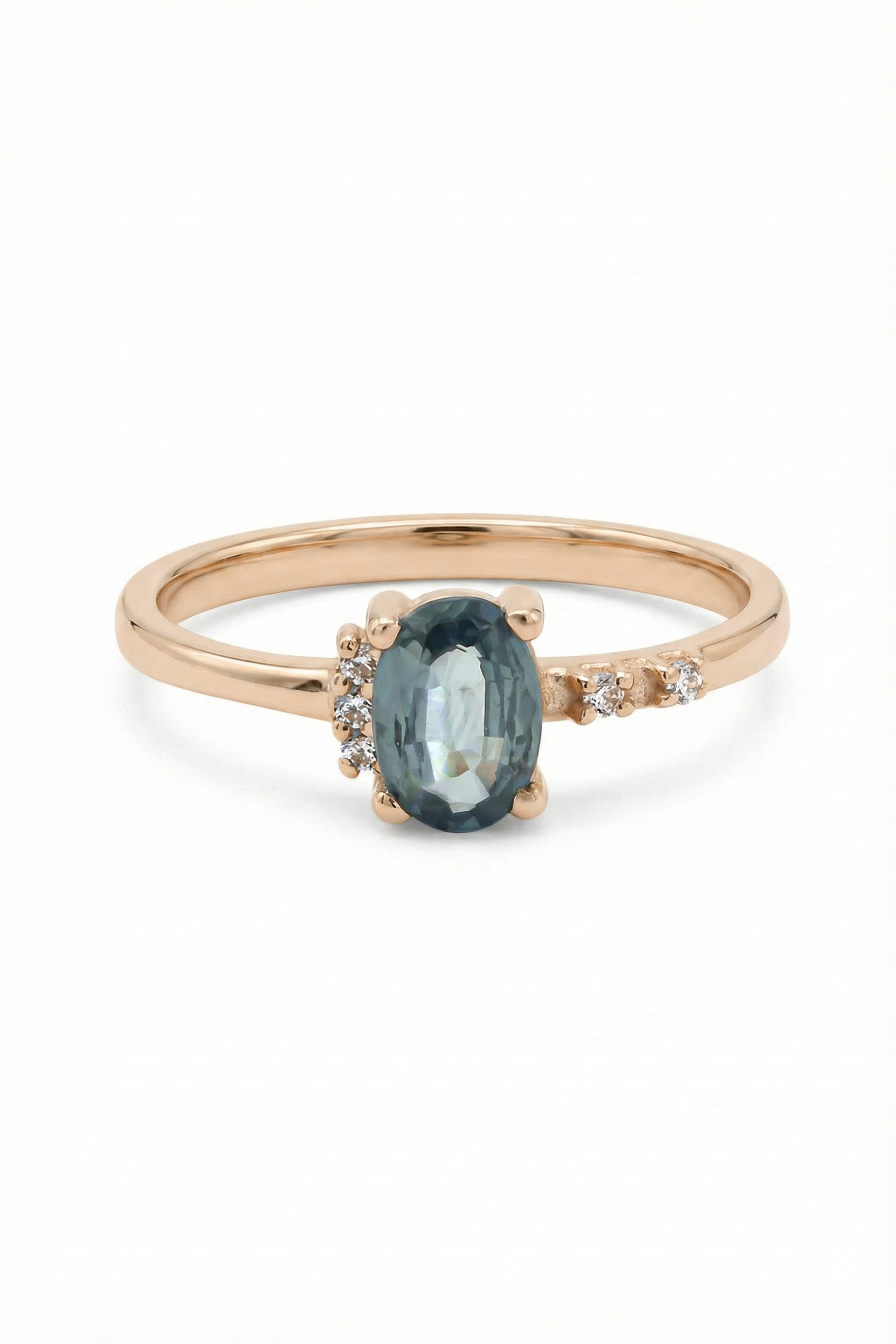 14k Gold Oval London Topaz Ring