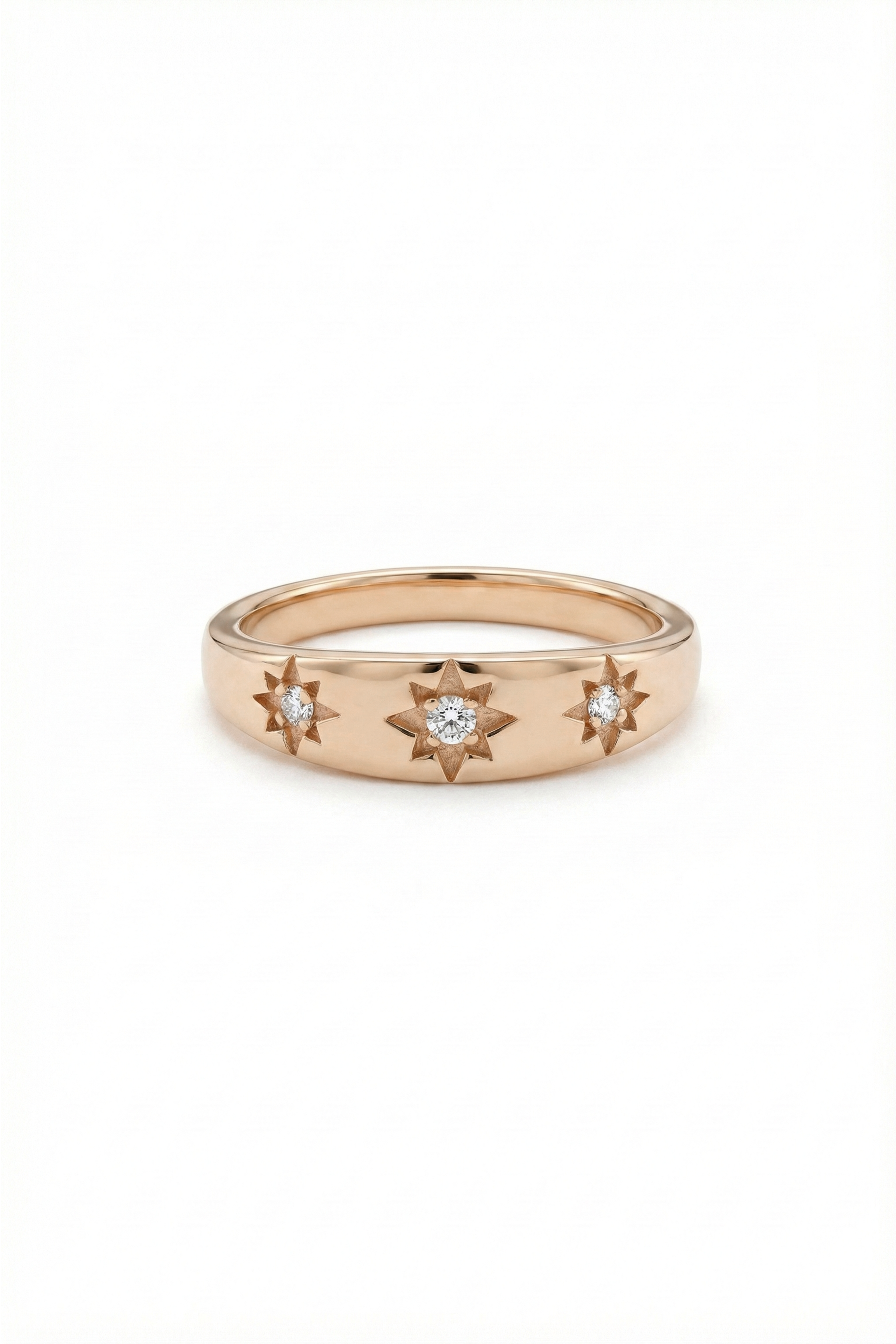 14k Gold Star Burst Ring