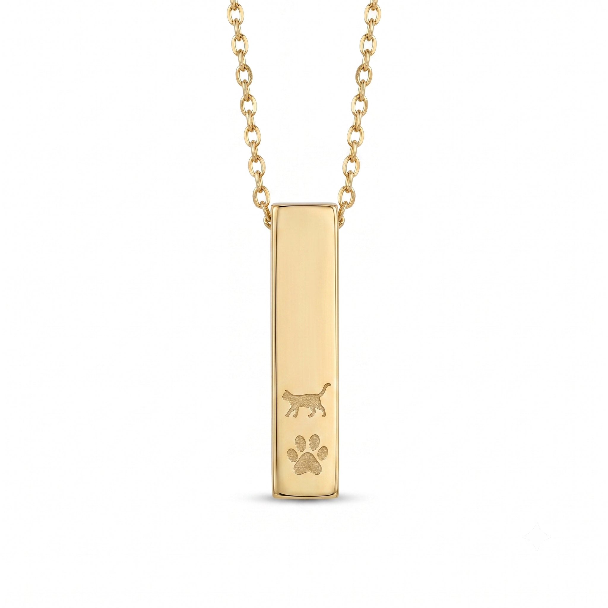 14k Solid Gold Vertical Bar Necklace