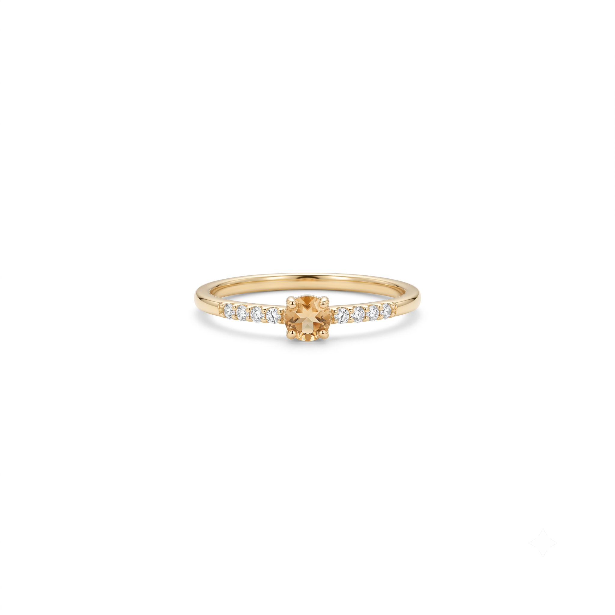 14K Gold Citrine Ring