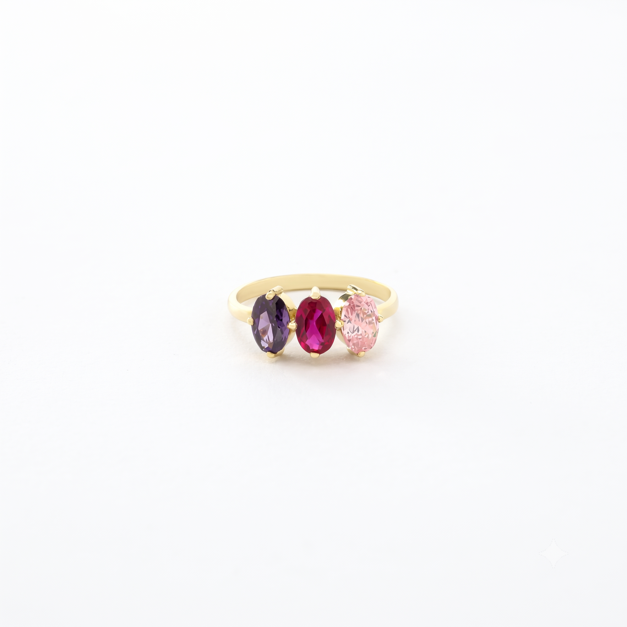 14k Solid Gold Oval Birthstone Ring