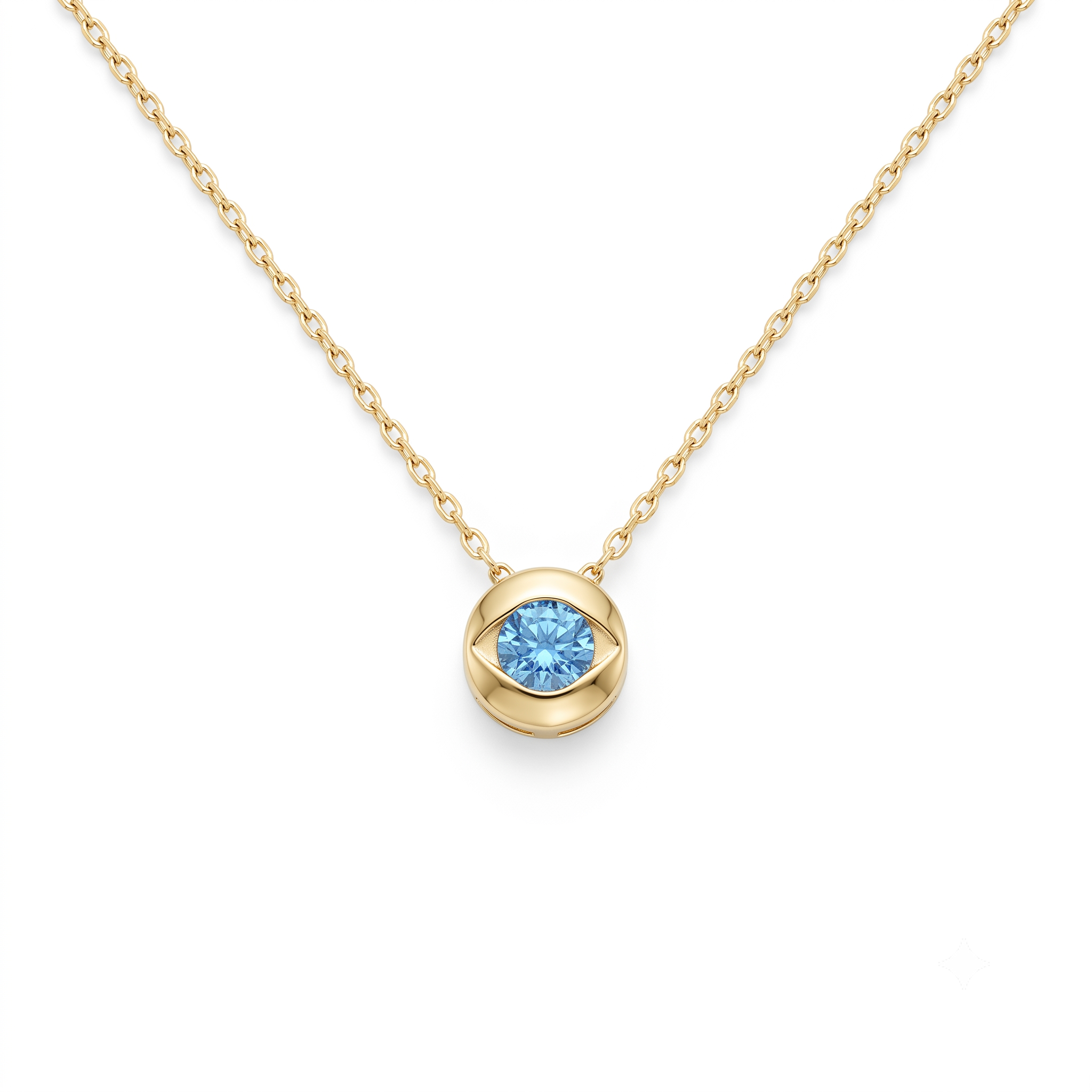 14K Gold Aquamarine Necklace