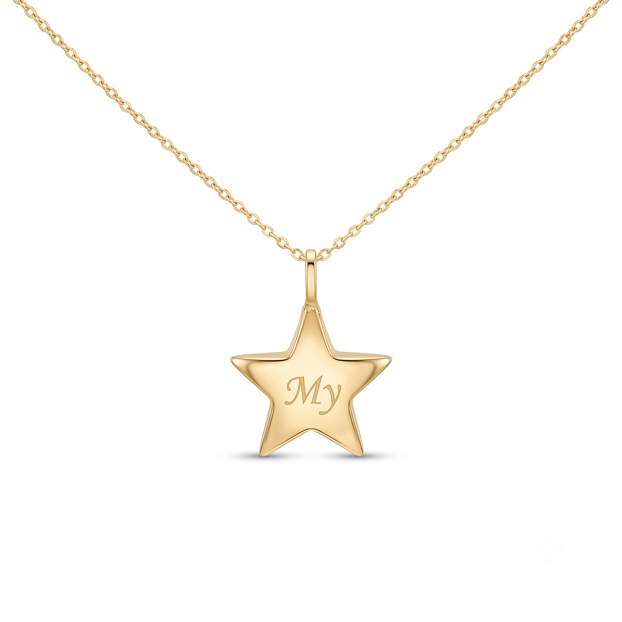14K Solid Gold Star Urn Necklace