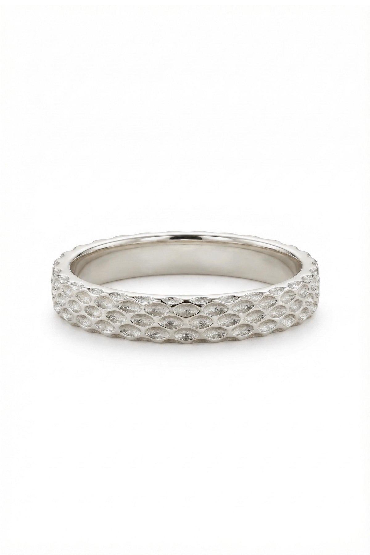 14K Gold Hobnail Pyramid Textured Stacking Band