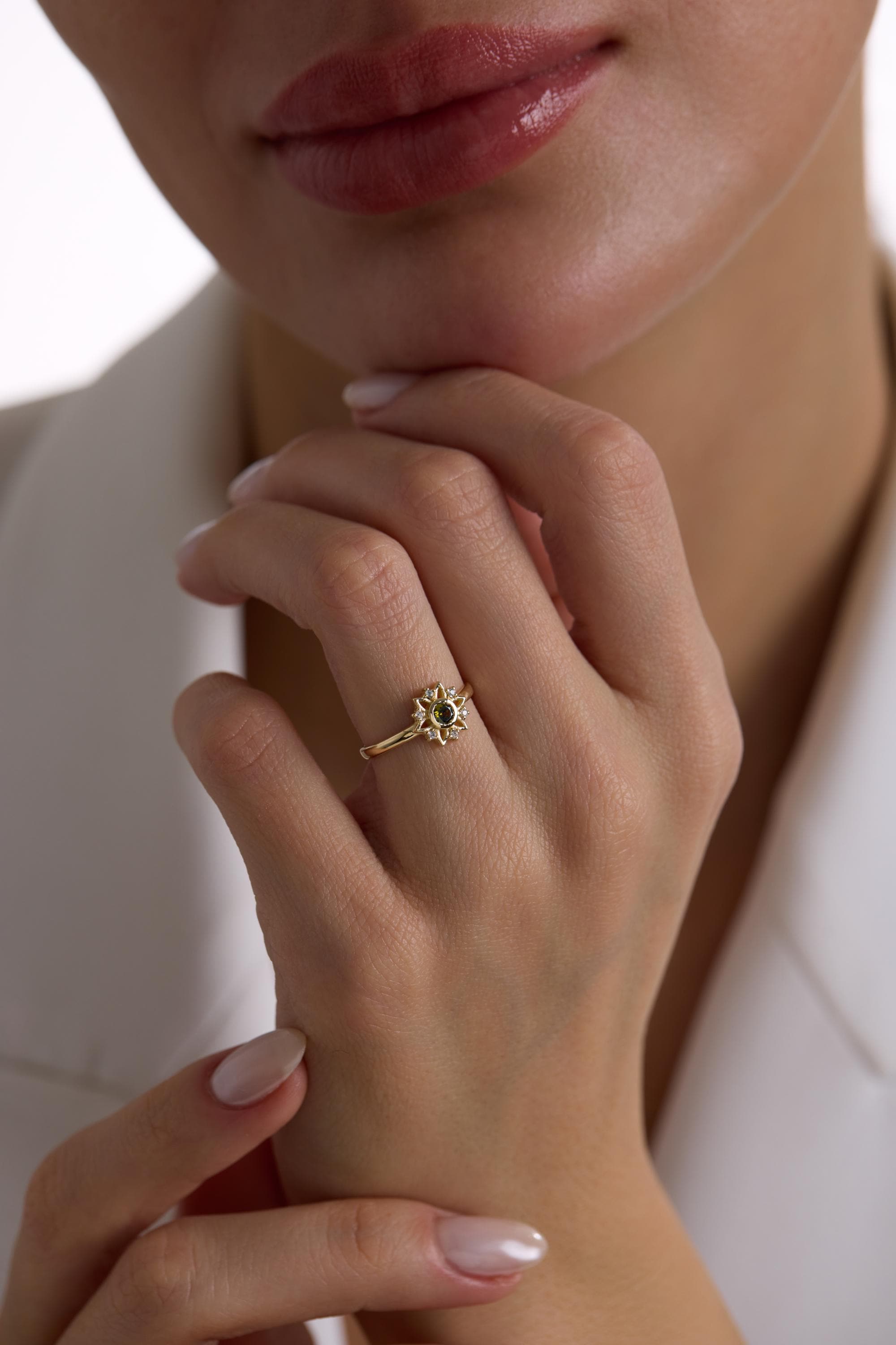 14k Gold Peridot Ring