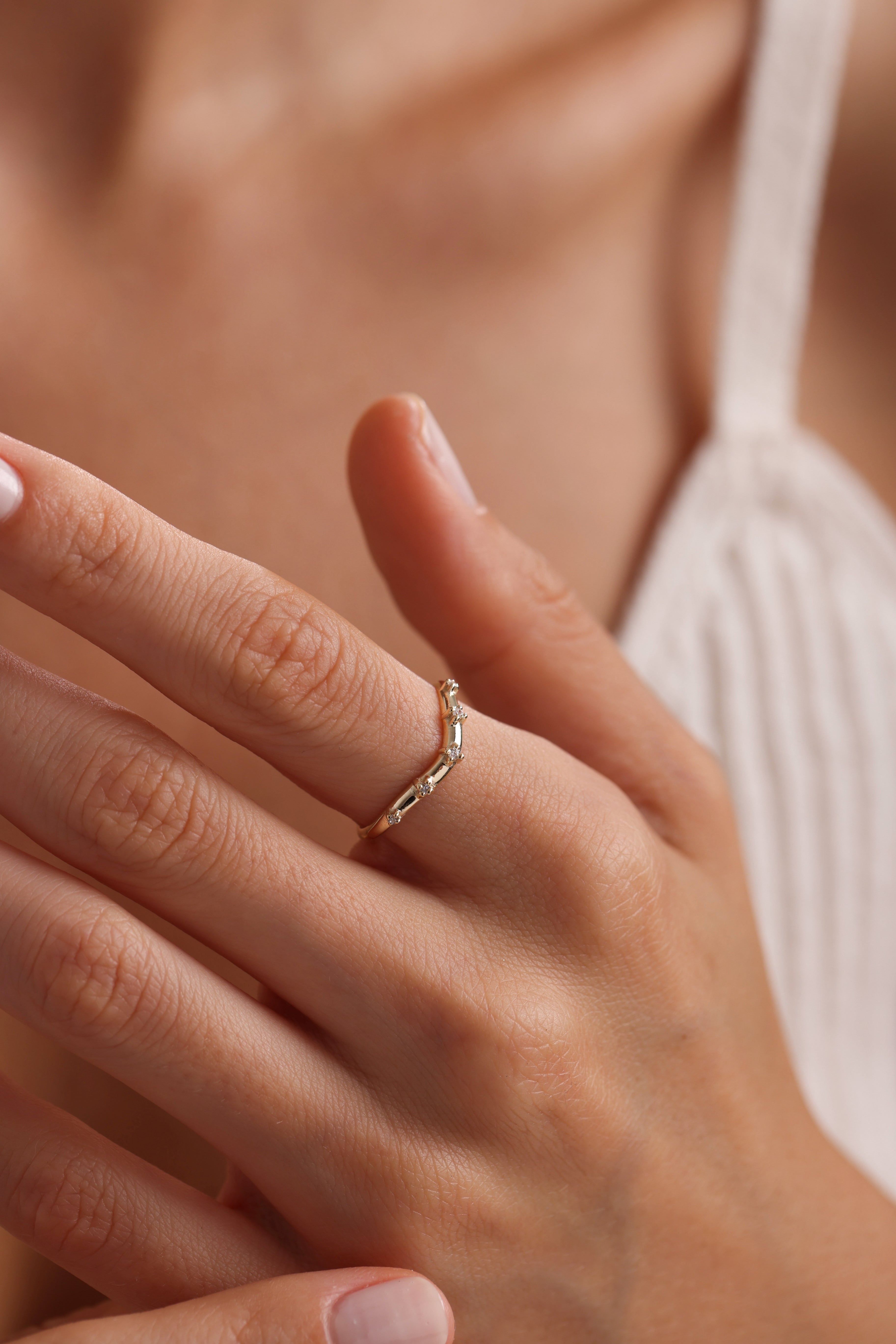 14k Gold Five-Stone Diamond Band