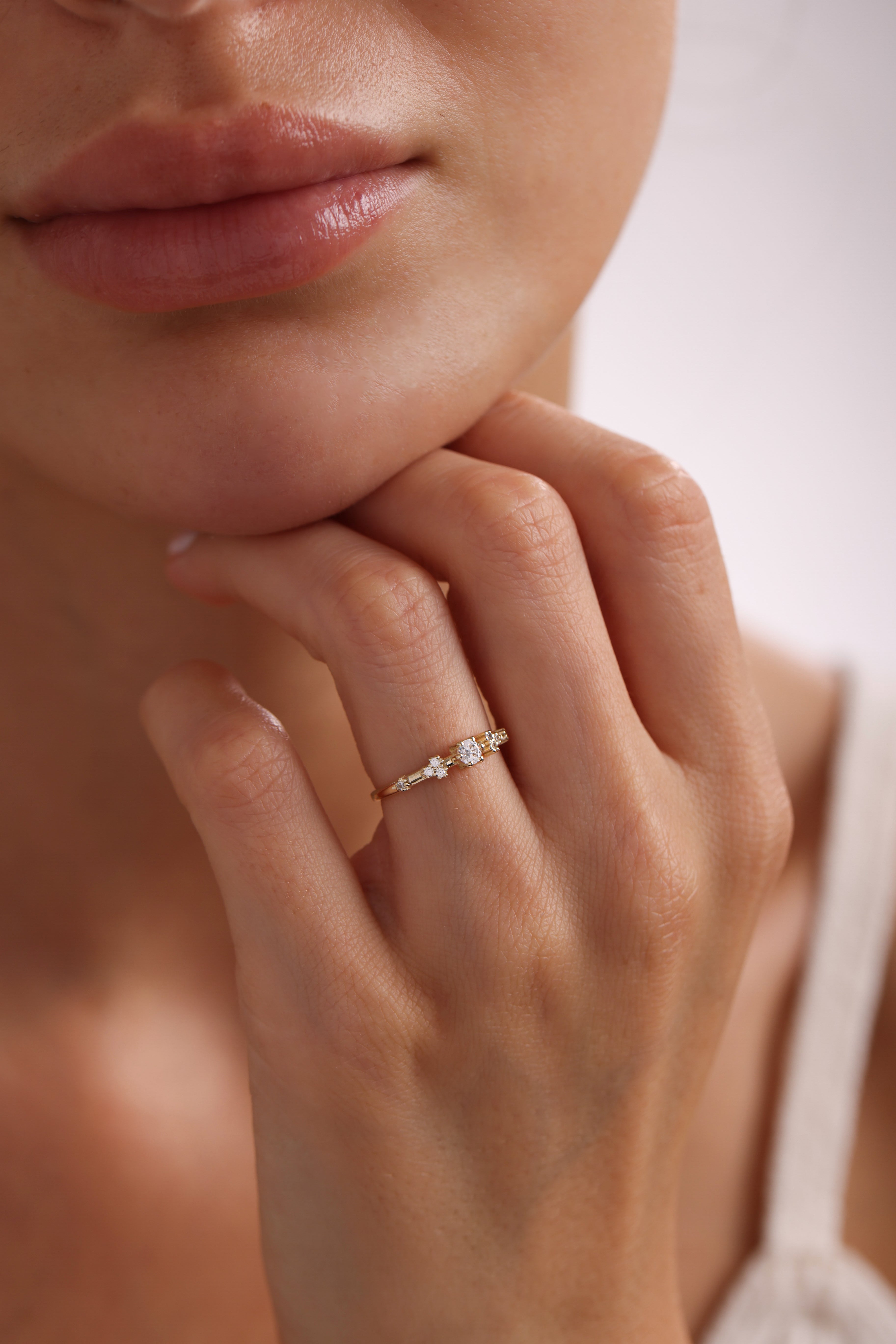 14k Gold Five-Stone Diamond Ring
