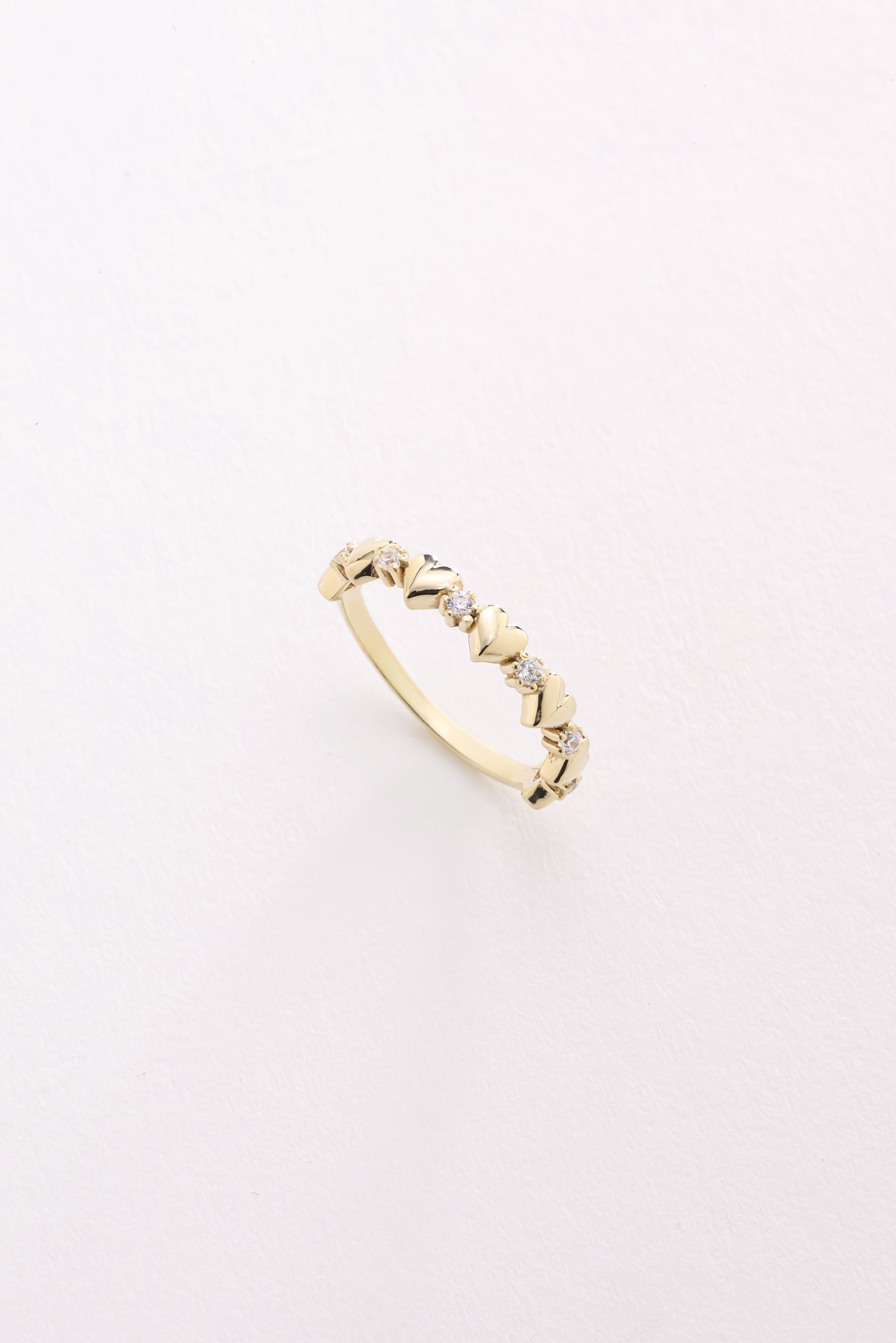 14k Gold Heart Solid Band Ring