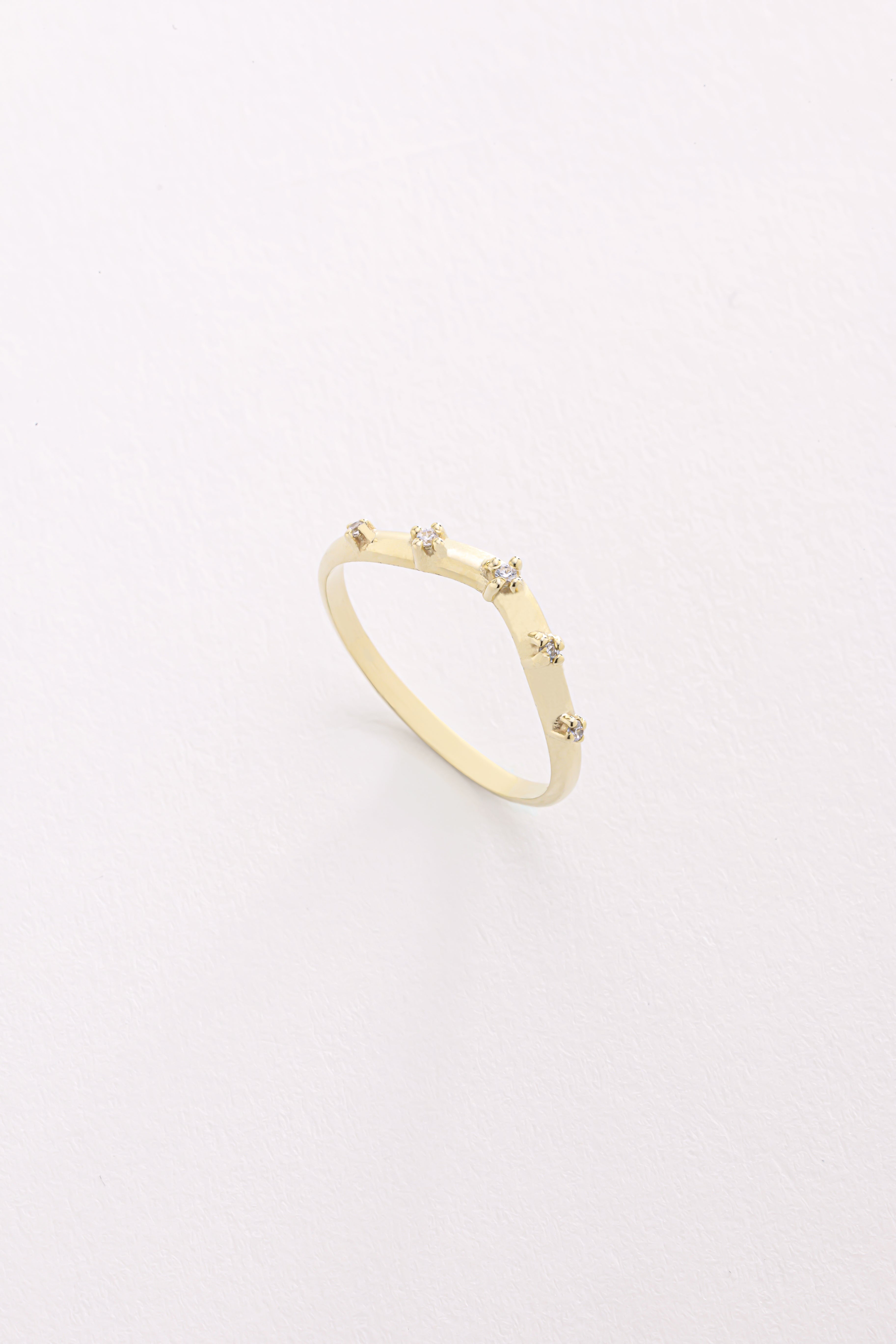 14k Gold Five-Stone Diamond Band