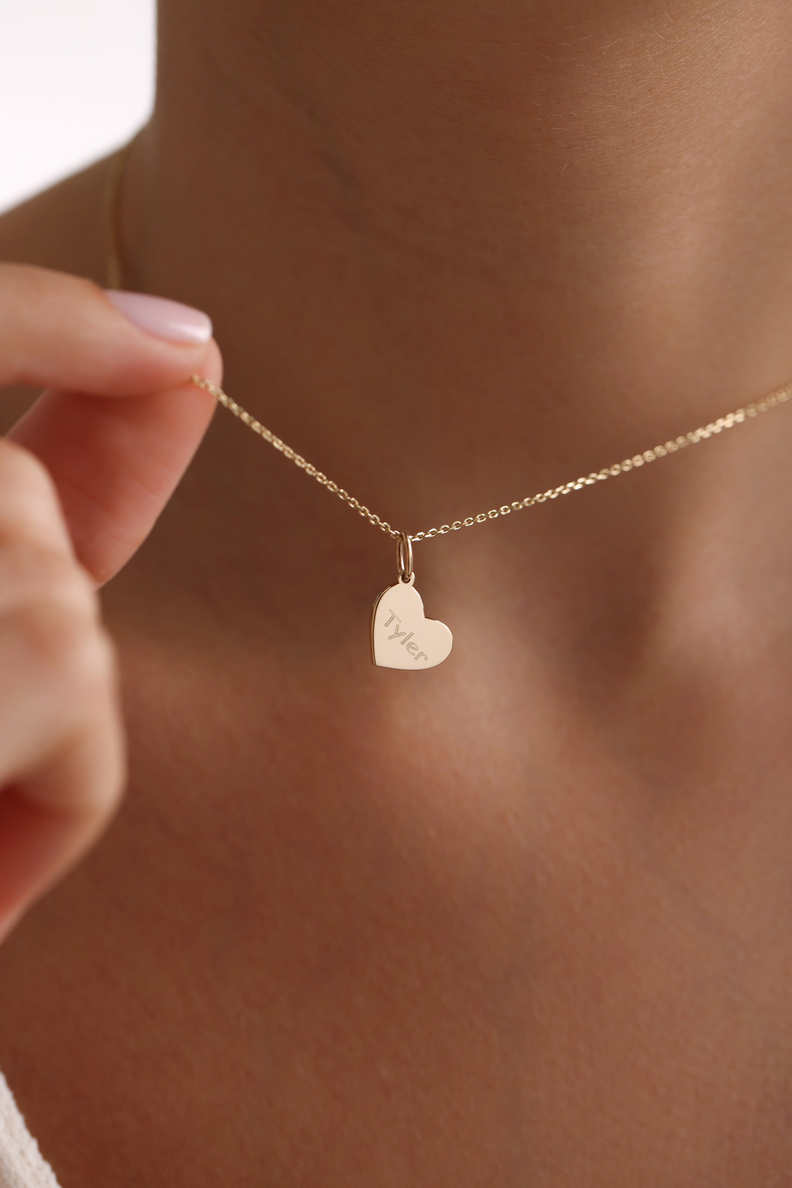 14k Gold Heart Charm Necklace