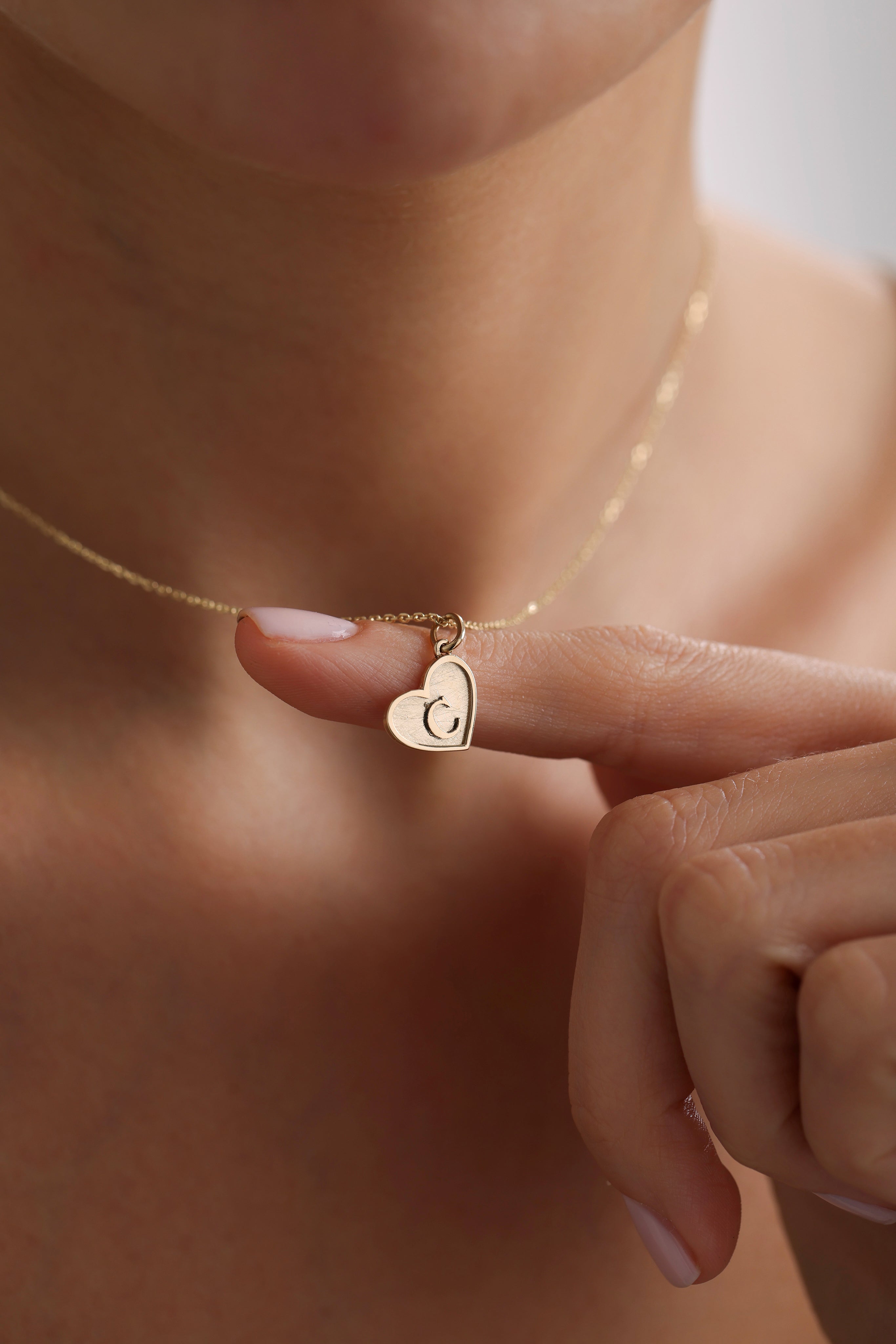 14k Gold Heart Charm Necklace