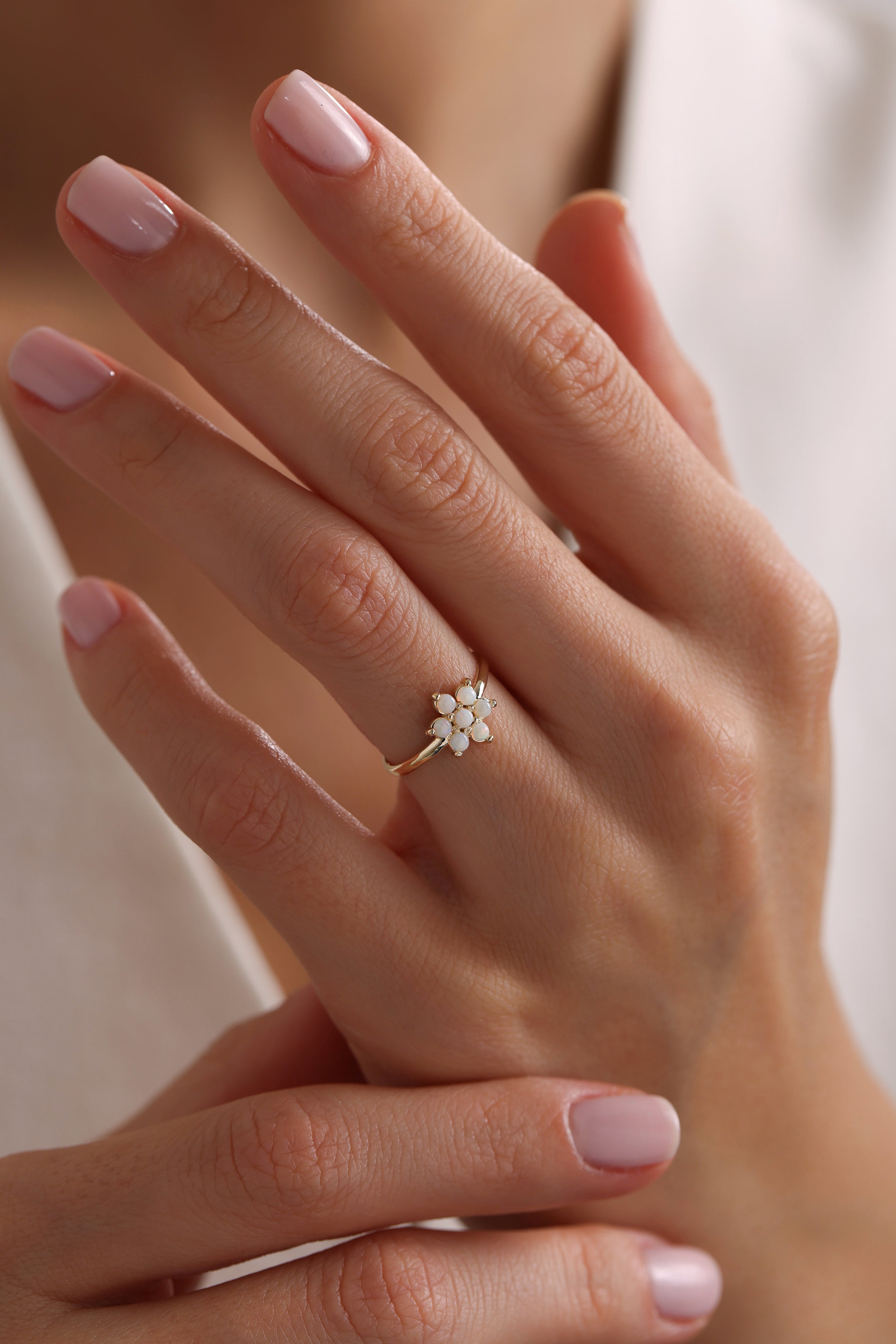 14k Gold Pearl Blossom Ring